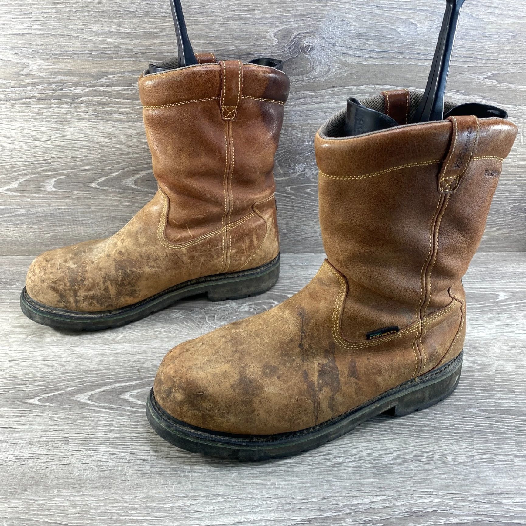 Vintage Hytest Mens 14 3E Brown Leather Waterproof Safety Steel Toe Work Boots Footrests Size US 13 / EU 46 - 6 Thumbnail