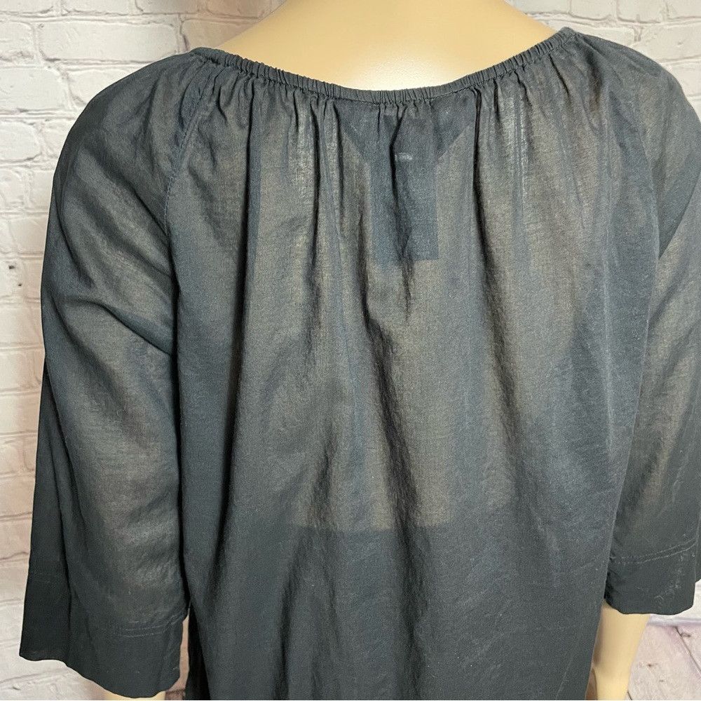 Norma Kamali Norma Kamali Black Cotton 3/4 Sleeve Top Size S Size S / US 4 / IT 40 - 7 Thumbnail