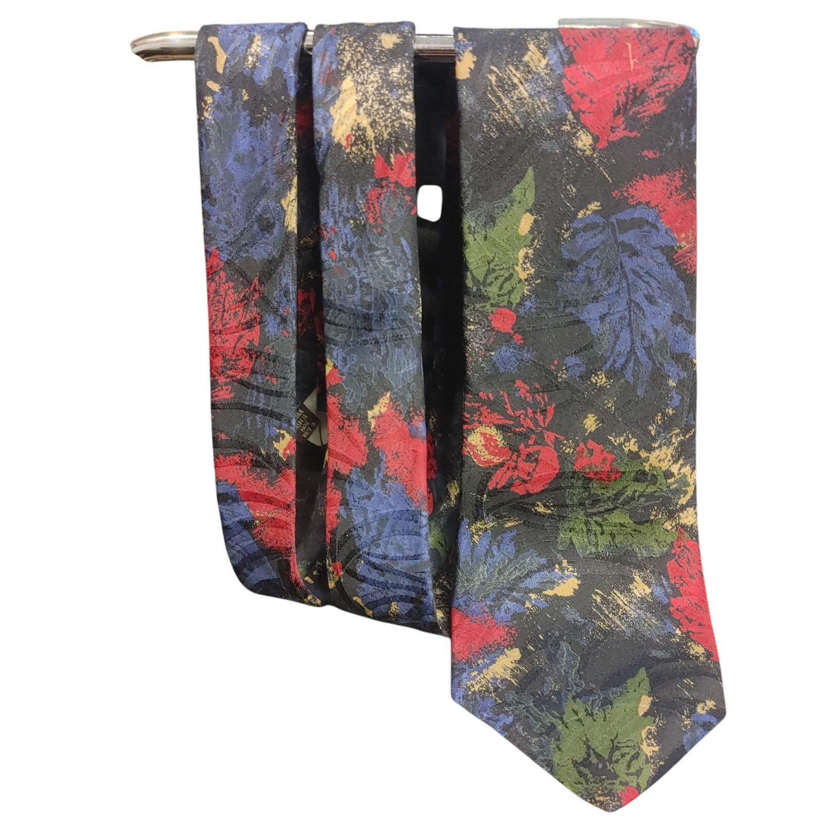 Other Essentia Men's 100% Silk OS Blue/Red/Green Abstract Tie Size ONE SIZE - 1 Thumbnail