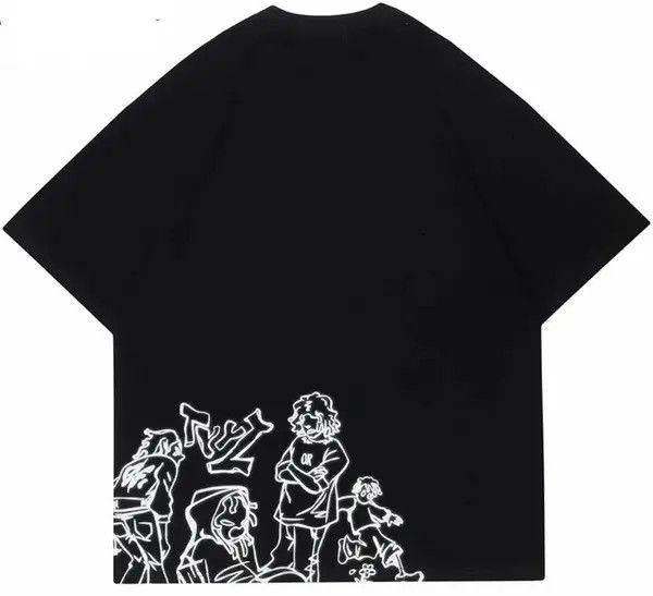 VIBE Streetwear Funny Anime Cartoon Graphic Oversized T-Shirt y2k Size US L / EU 52-54 / 3 - 2 Thumbnail