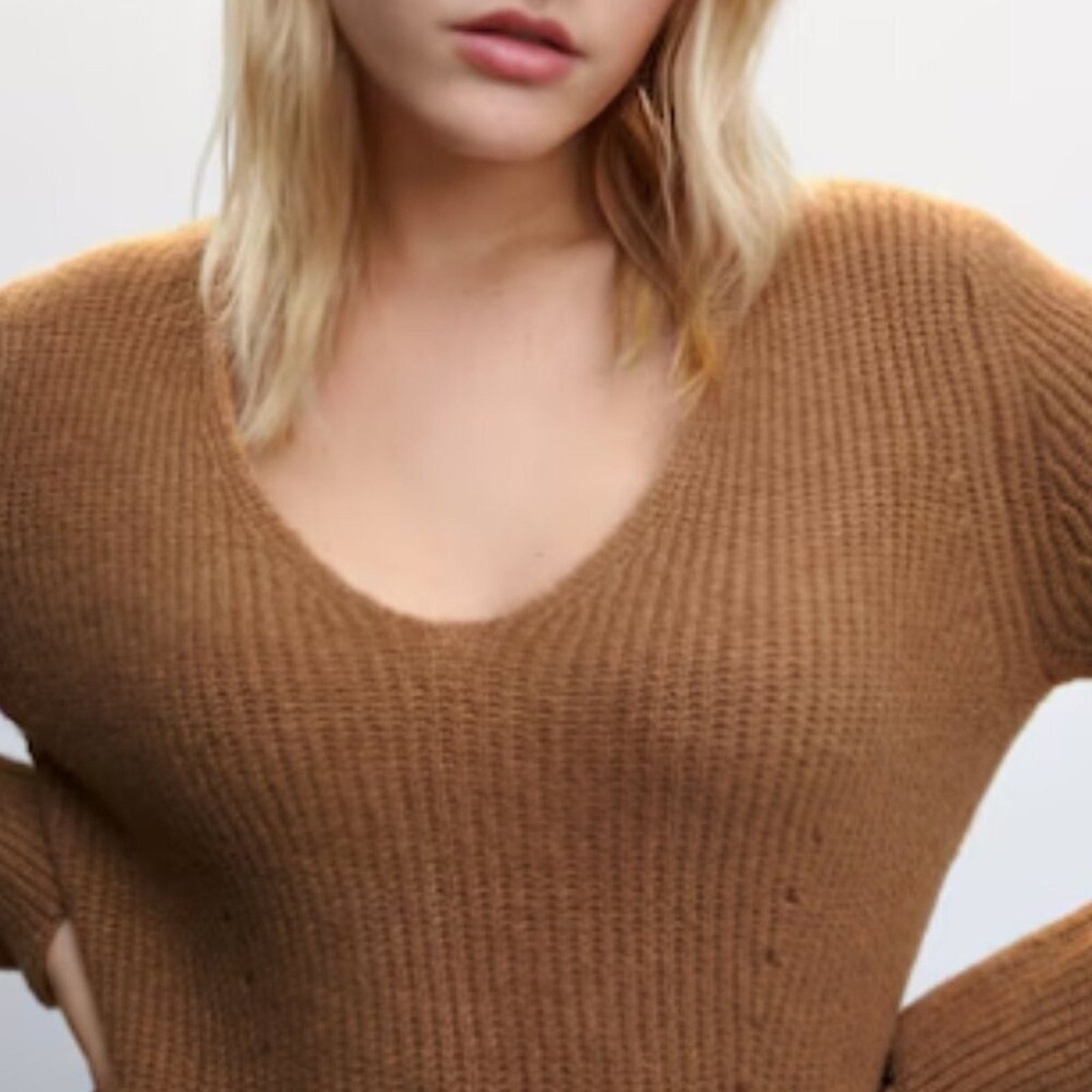 Mango Mango Short Knitted Dress Long Sleeve Brown NWT Size 6 Size M / US 6-8 / IT 42-44 - 8 Thumbnail