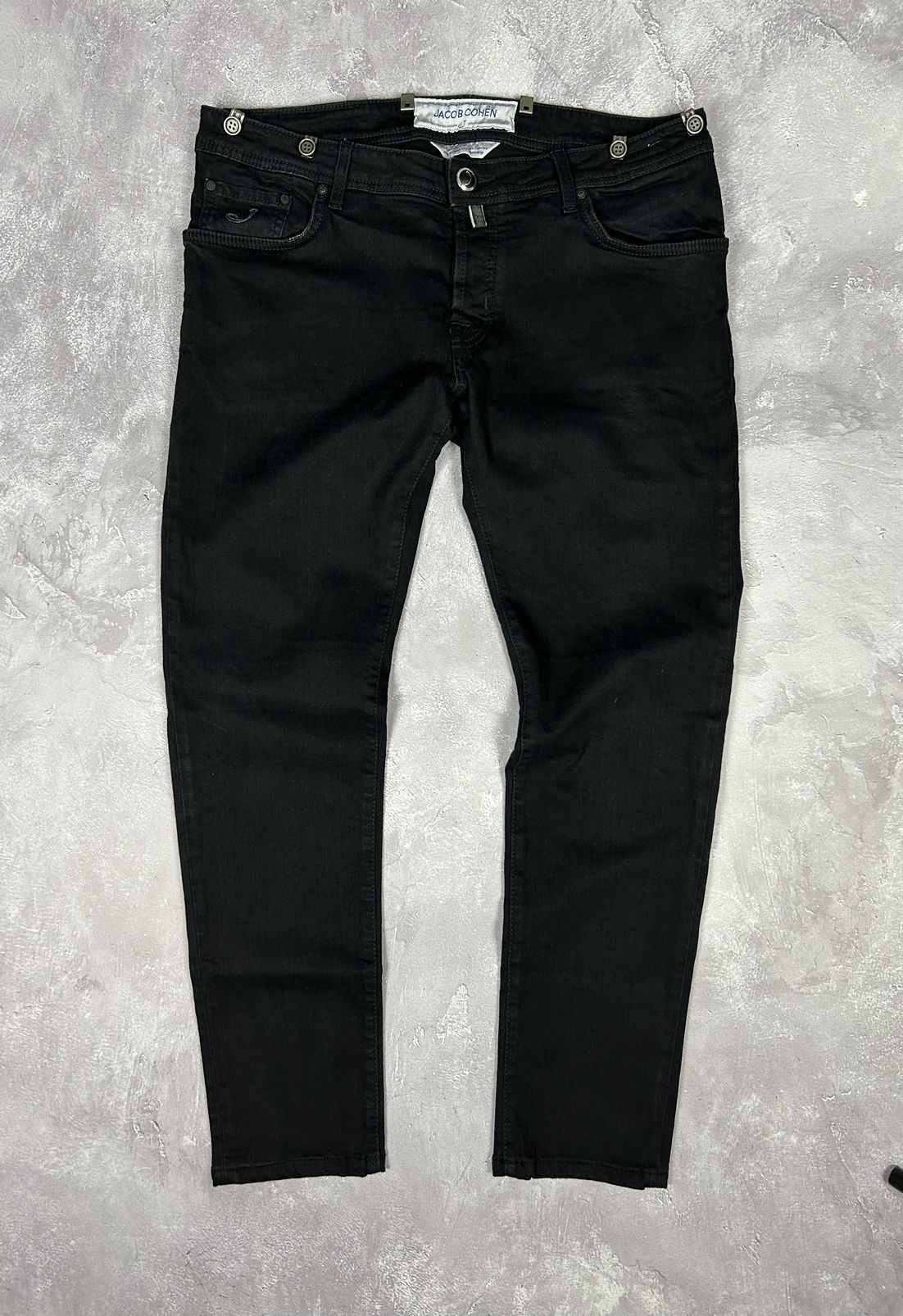 Image of Italian Designers x Jacob Cohen J 622 Slim Black Jeans Size W38 Luxury, Men's