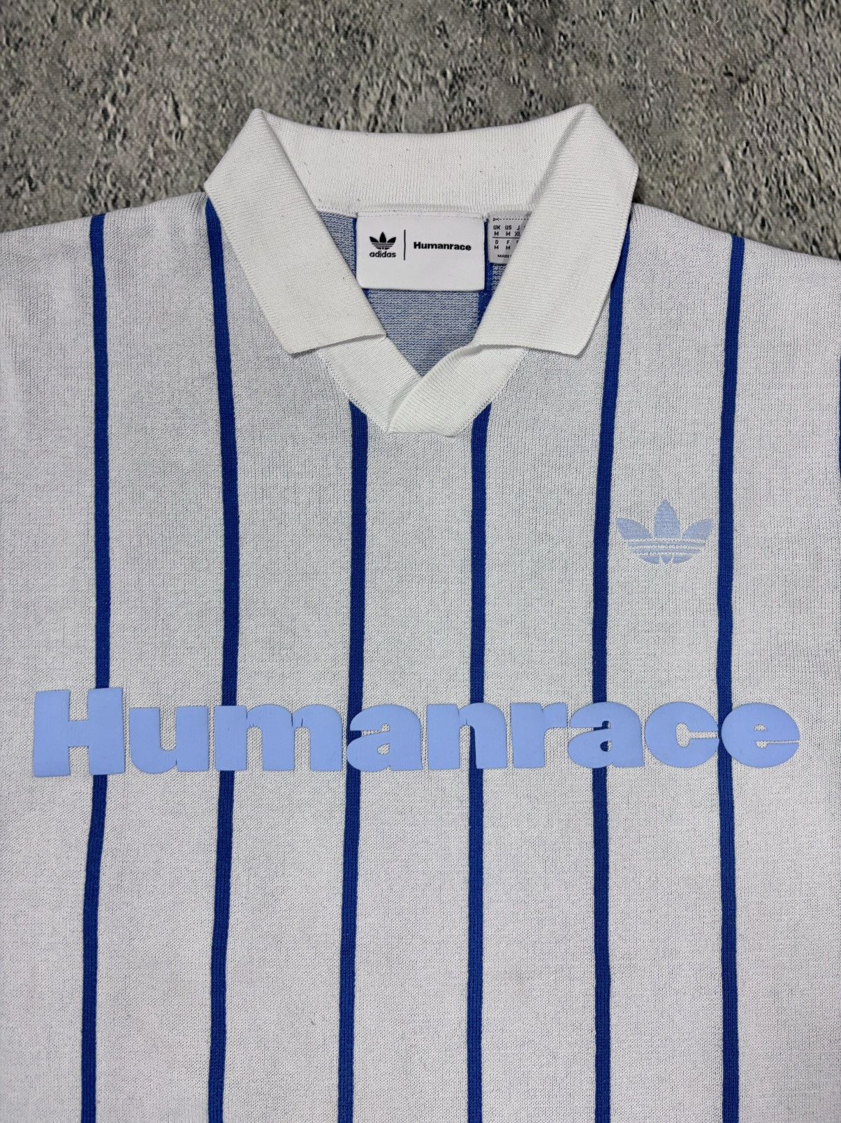 Adidas × Human Made Adidas Human Made polo T-shirt blue striped jersey Size US M / EU 48-50 / 2 - 2 Thumbnail