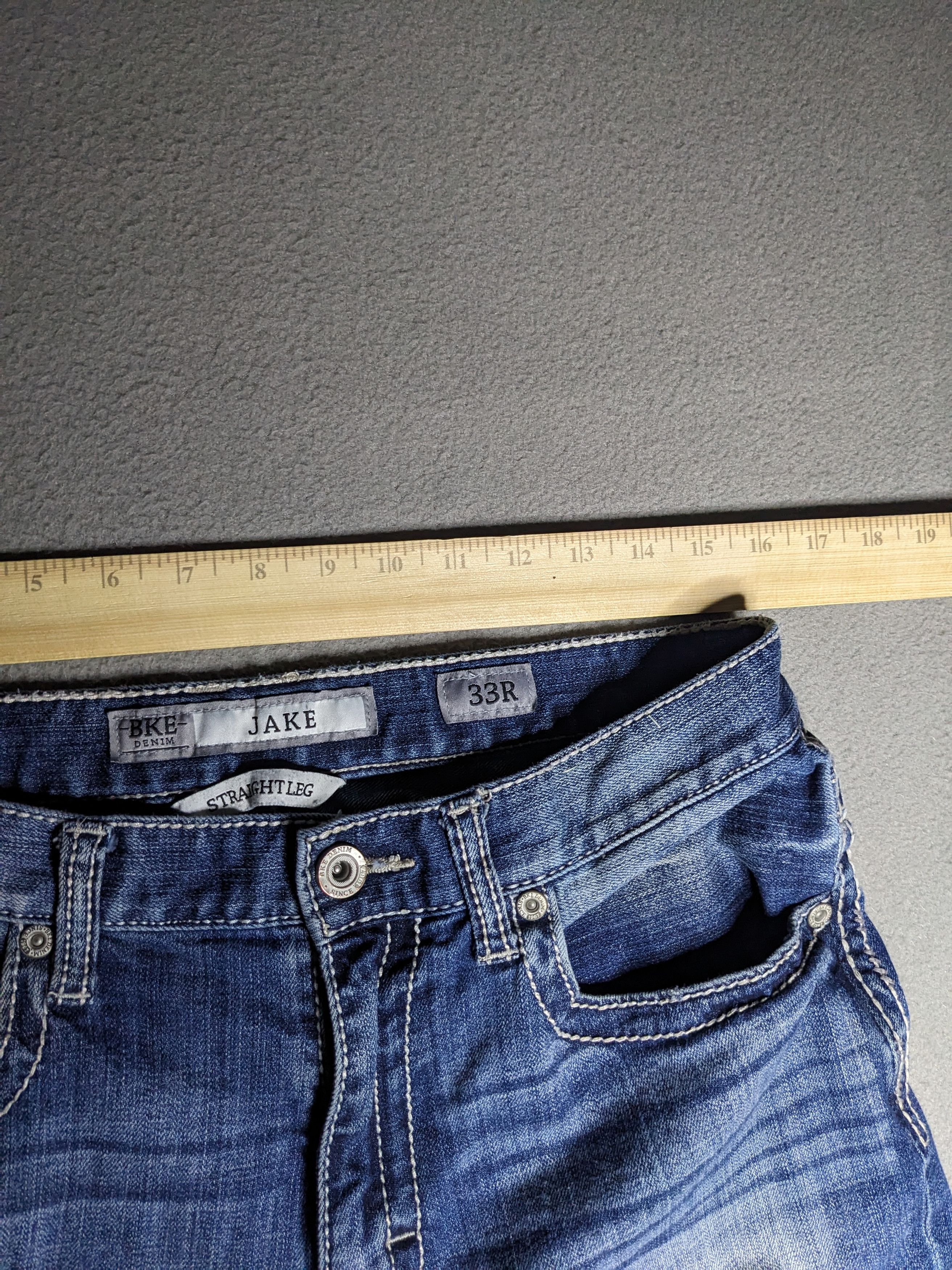 Buckle Black Buckle BKE Jake Straight Jeans 32x32 Denim Thick Stitch Size US 32 / EU 48 - 15 Thumbnail