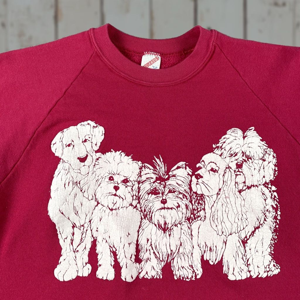 Jerzees Vtg Jerzees Pink Large Raglan Sweatshirt Men Crew Neck 90s Double Sided Dog Print USA Made Raglan Sweatshirt Size US L / EU 52-54 / 3 - 1 Thumbnail
