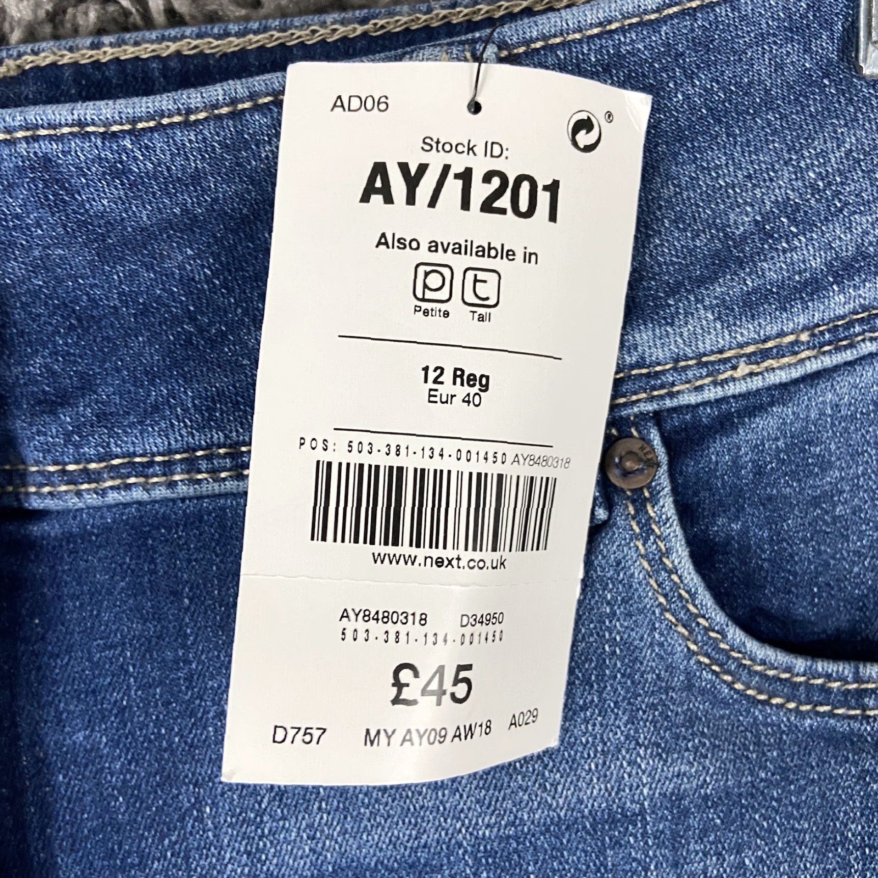 NEXT VINTAGE? No. Next Jeans Luxe Sculpt Slim High Rise Jeans Women’s 12 Regular Blue Slimming 12 Women Size 34" / US 12 / IT 48 - 6 Thumbnail