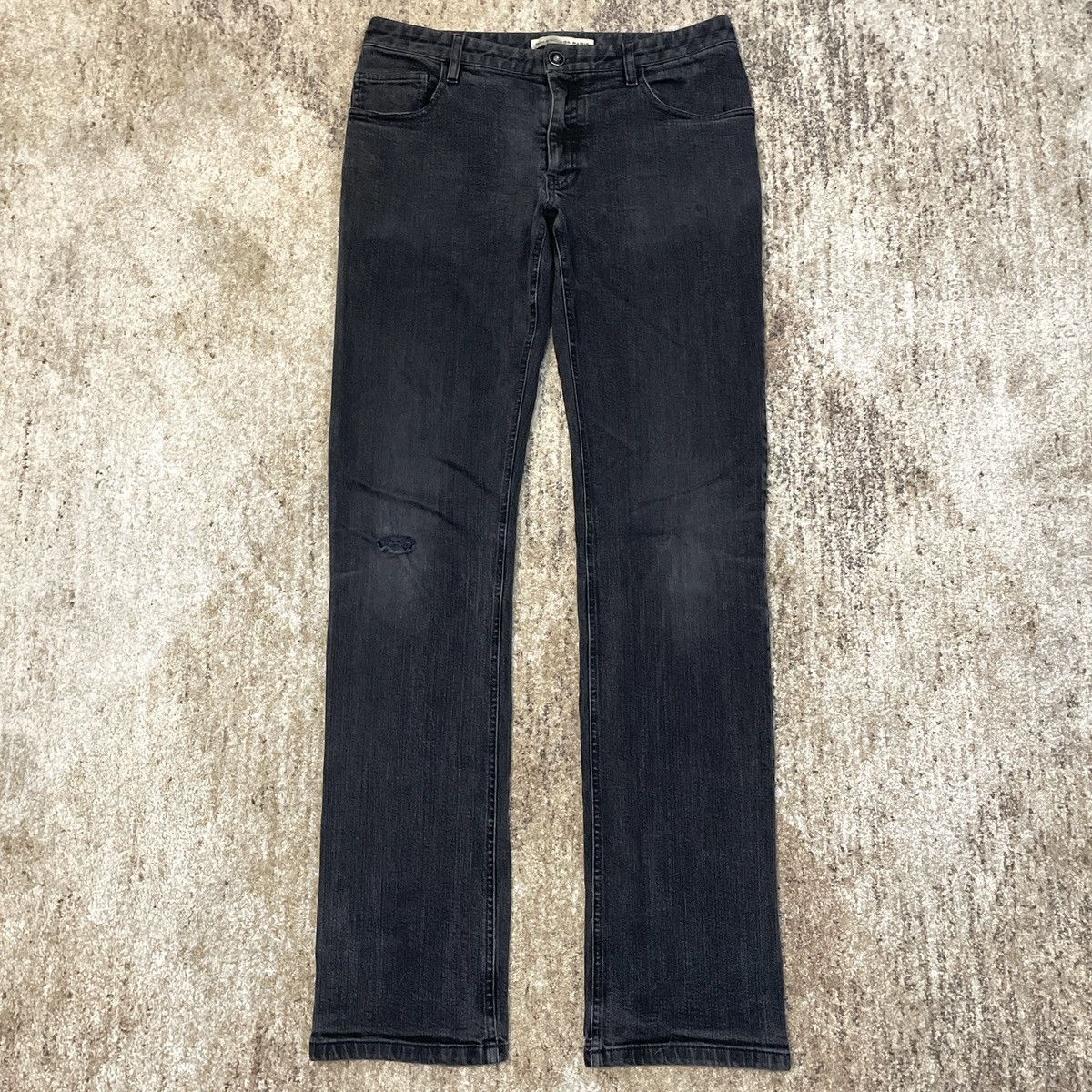 Balenciaga Paris Distressed Black Damaged Skinny Jeans