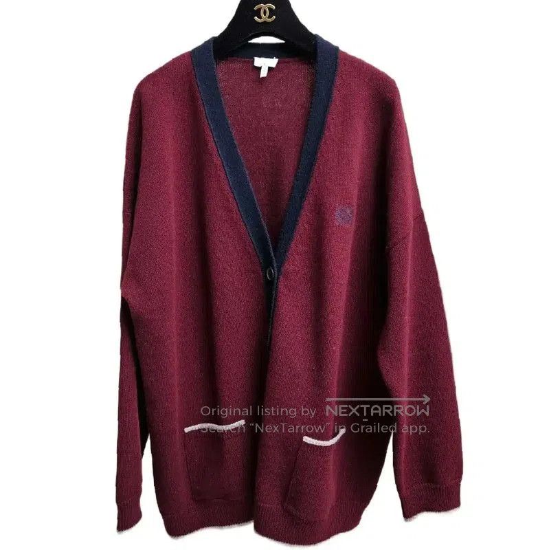 Loewe Loewe Elegant Wine Red Wool Cardigan . Size XXS / US 00 / IT 34 - 2 Thumbnail