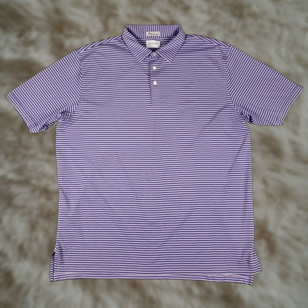 Peter Millar Peter Millar Polo Shirt Mens 2XL Purple Striped Golf Summer Comfort Short Sleeve Size US XXL / EU 58 / 5 - 1 Thumbnail