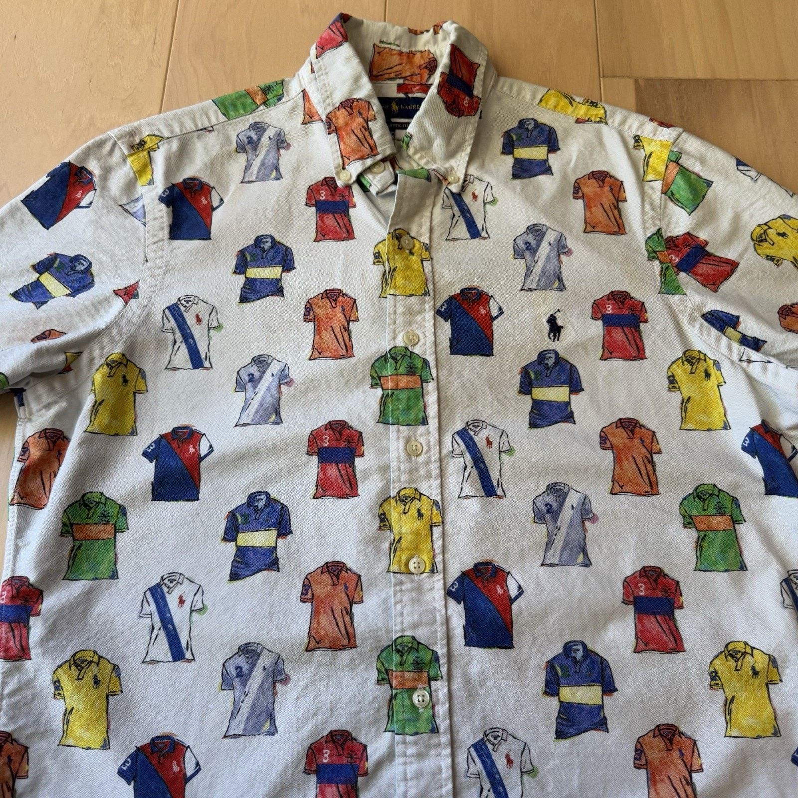 Polo Ralph Lauren Polo Ralph Lauren Polo Print Shirt M White Multicolor Short Size US M / EU 48-50 / 2 - 3 Thumbnail