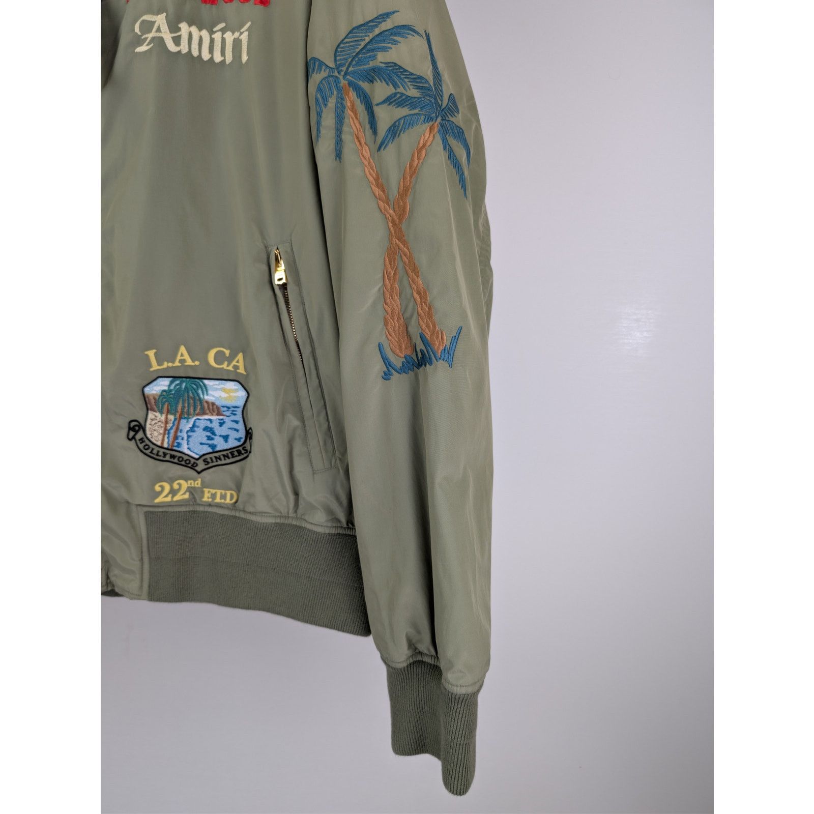 Amiri o1rshd1 Amiri Sinners Bomber Jacket in Olive Size US L / EU 52-54 / 3 - 5 Thumbnail