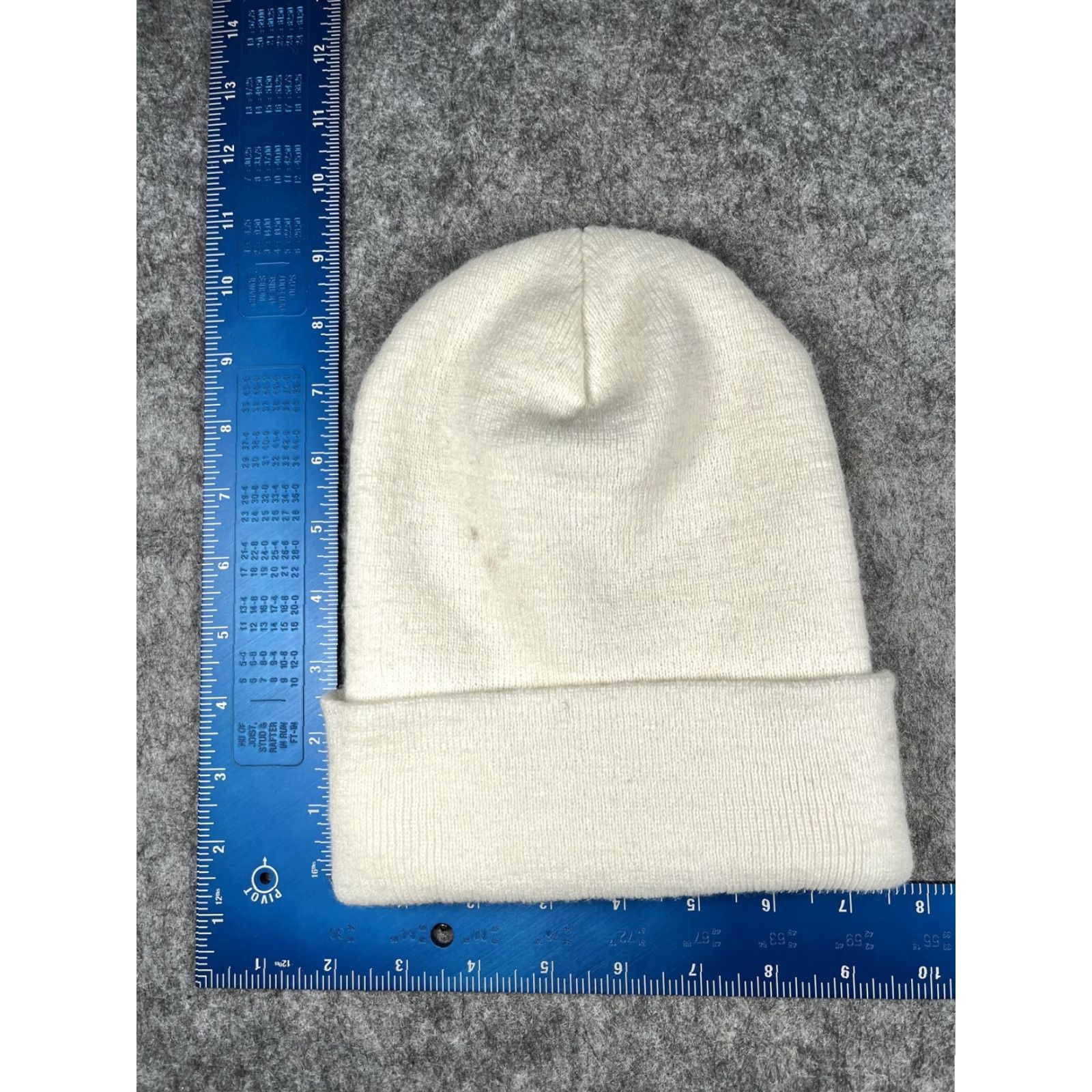 Vintage Yupoong Beanie Mens One Size White Knit Patrón El Cielo Logo Winter Knit Hat" Size ONE SIZE - 4 Thumbnail