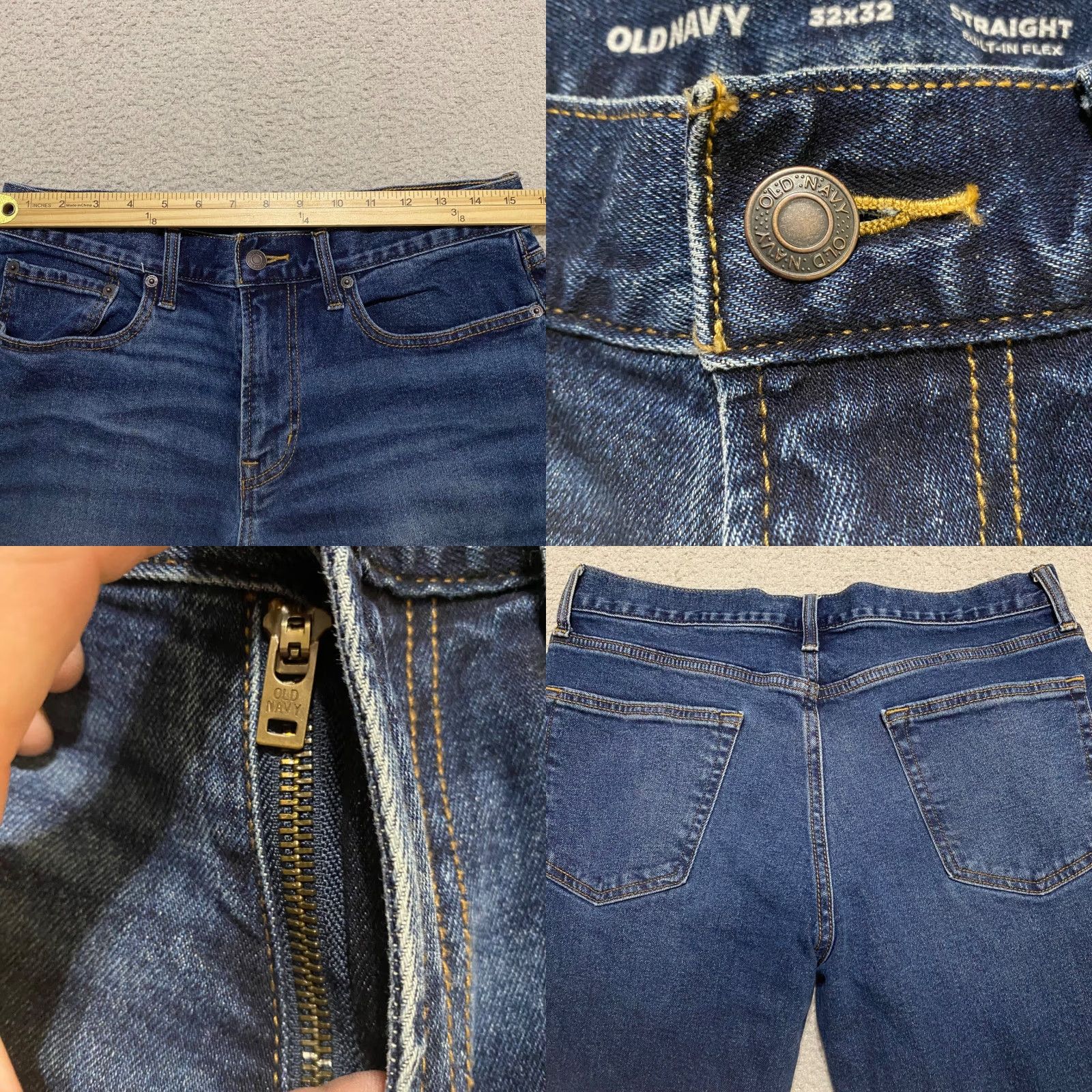 Old Navy Old Navy Jeans Mens 32x32 Blue Denim Medium Wash Straight Leg Mid Rise Flex Shirt Mens 32 Blue Denim Jeans Vintage Not N/A Size US 32 / EU 48 - 8 Thumbnail