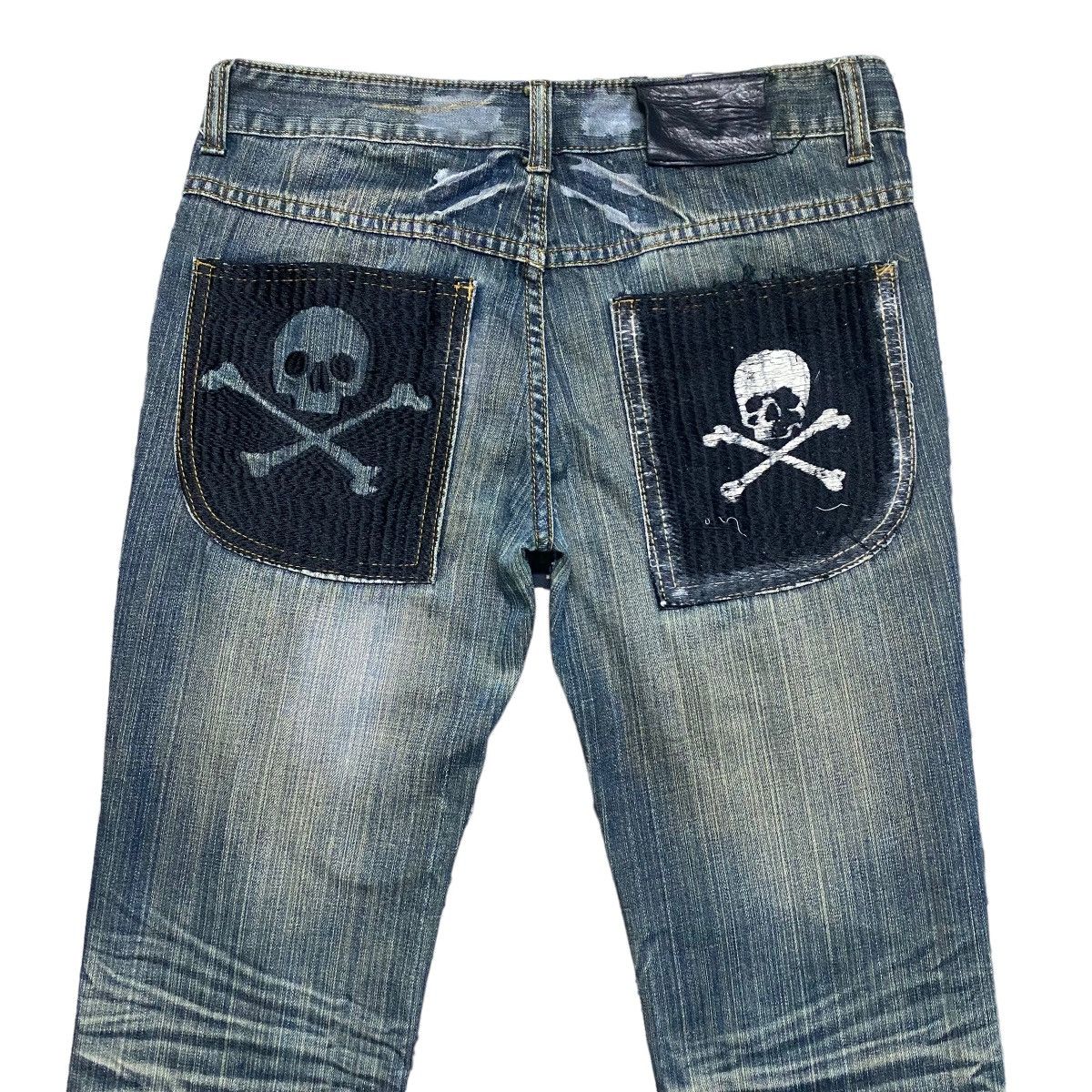 Japanese Brand Hiderock Design Clawmark Skull Denim Jeans Size US 31 - 3 Thumbnail