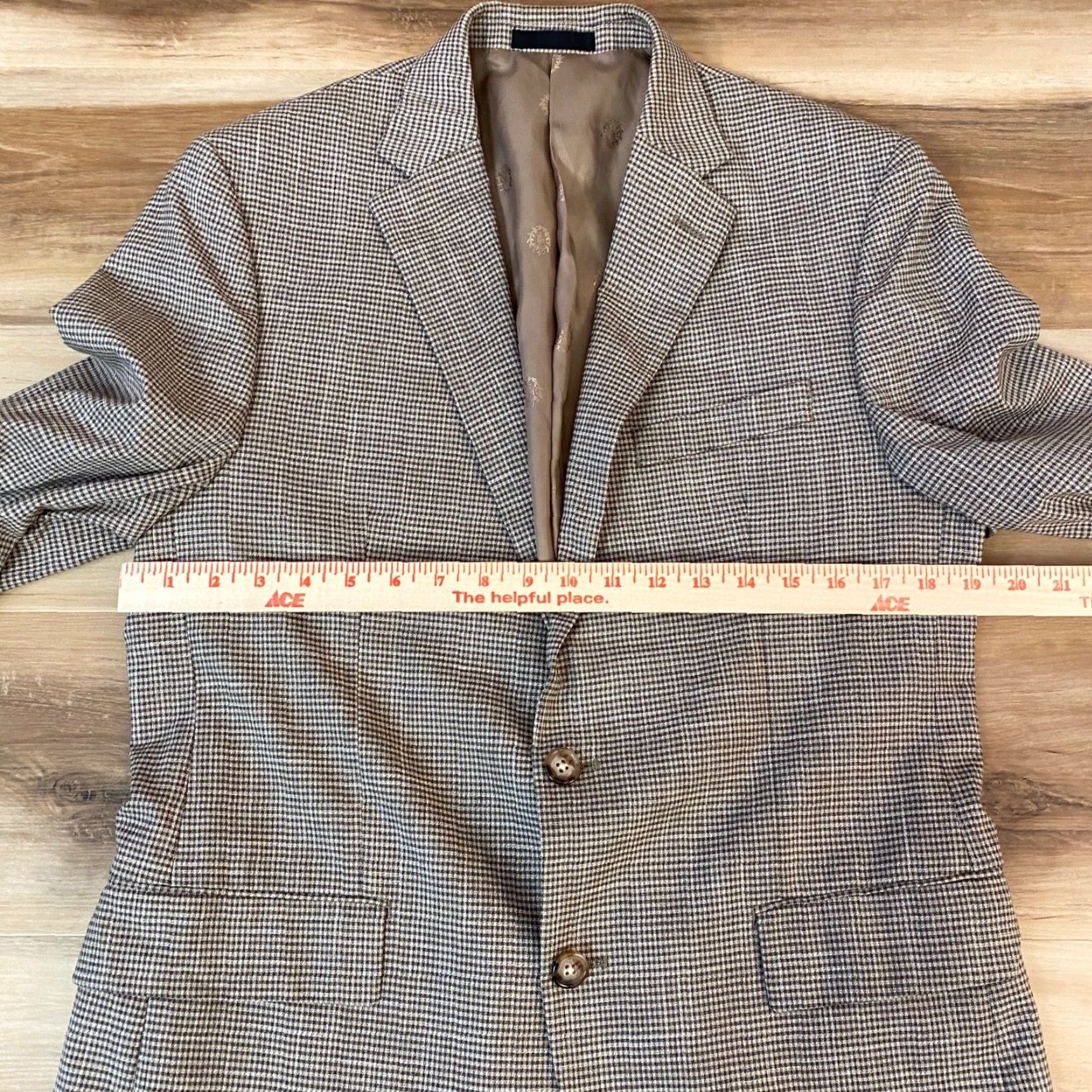 Ralph Lauren Lauren Ralph Lauren Blazer Mens 38R Brown Plaid 2 Button Sport Jacket Stretch Size 38R - 7 Thumbnail