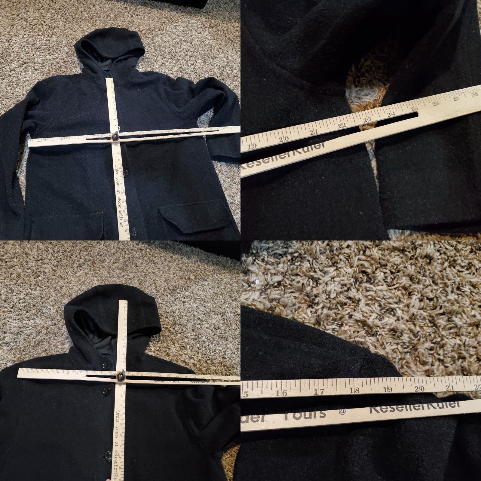 Eddie Bauer VINTAGE Eddie Bauer Wool Cashmere Trench Coat Womens Medium Black Long Hooded Lined Size M / US 6-8 / IT 42-44 - 8 Thumbnail
