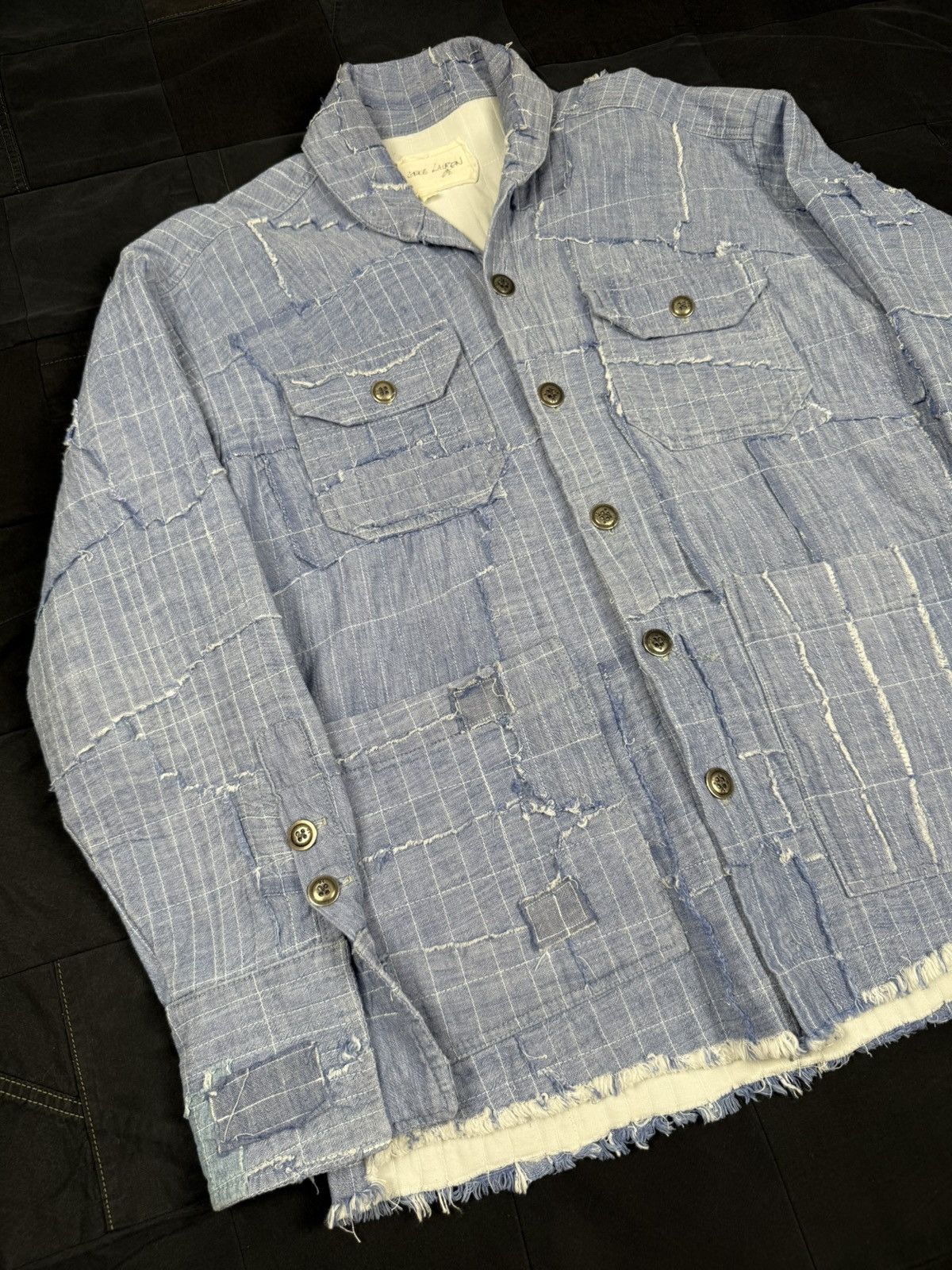 Greg Lauren Chambray Stitchwork Shawl Collar Boxy Size US L / EU 52-54 / 3 - 3 Thumbnail