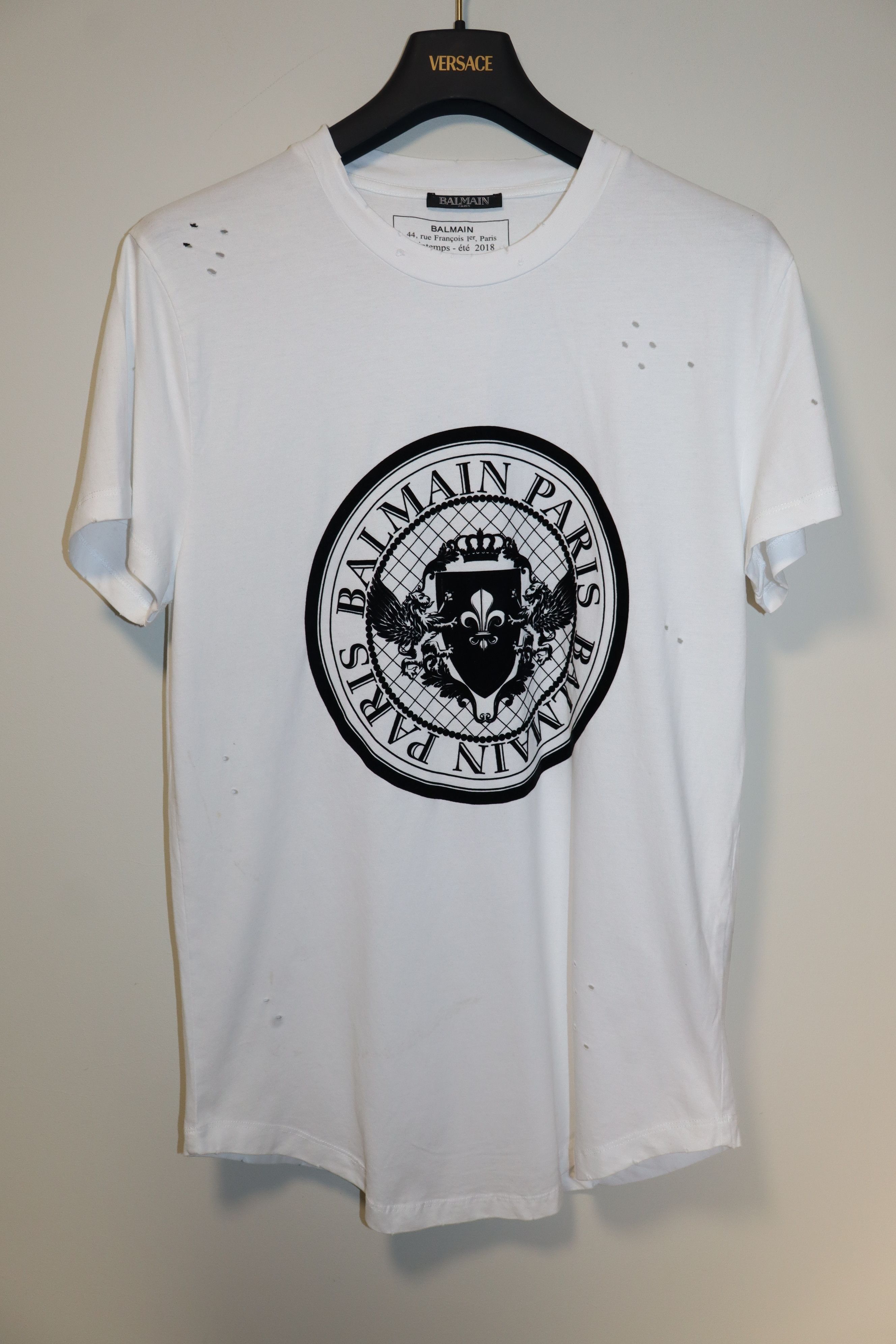 Balmain Destroy flock print -tshirt Size US M / EU 48-50 / 2 - 1 Thumbnail