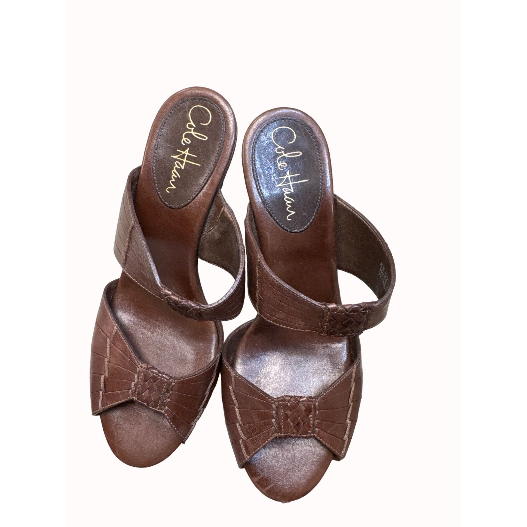 Cole Haan Cole Haan women’s brown leather wedge heels size 7.5B SKU 54 Size US 6 / IT 36 - 7 Thumbnail