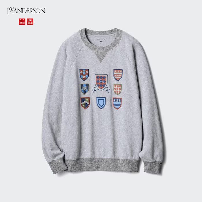 JW Anderson × Uniqlo Large JW Anderson Sweatshirt Gray Coat of Arms Crest Shirt Size US L / EU 52-54 / 3 - 9 Thumbnail