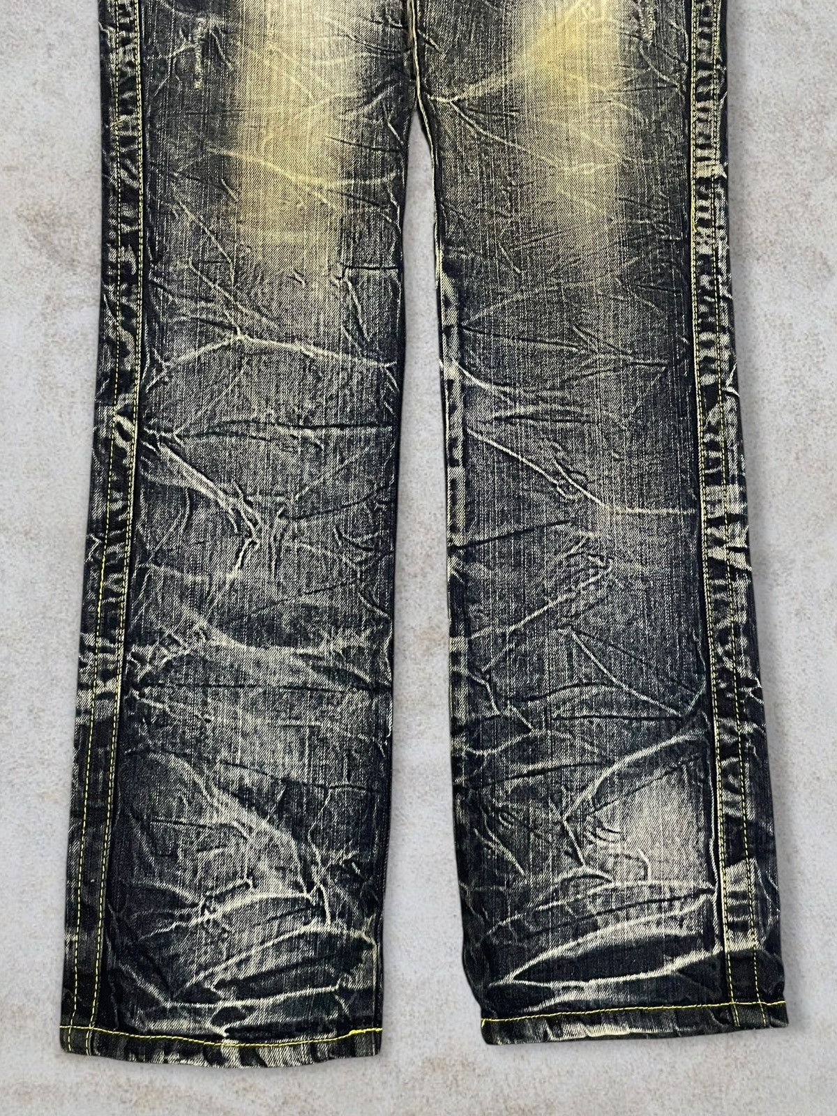 Le Grande Bleu (L.G.B.) Japanese Gothic And Punk Style Rusty Mud Wash Skull Jeans Size US 30 / EU 46 - 5 Thumbnail