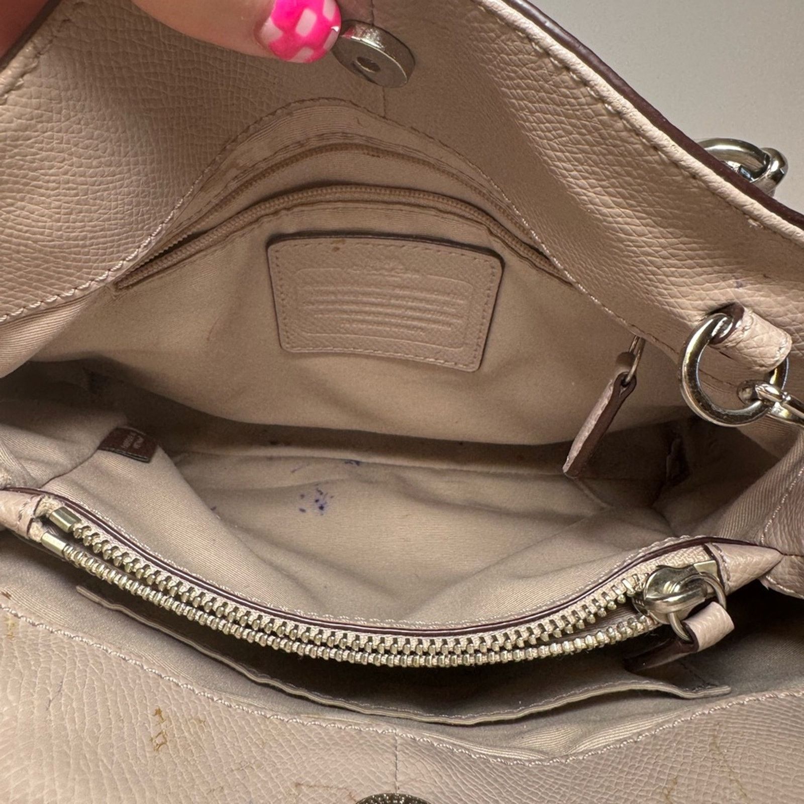 Coach Coach Minetta Crossgrain Leather Satchel/Crossbody Taupe Size ONE SIZE - 7 Thumbnail
