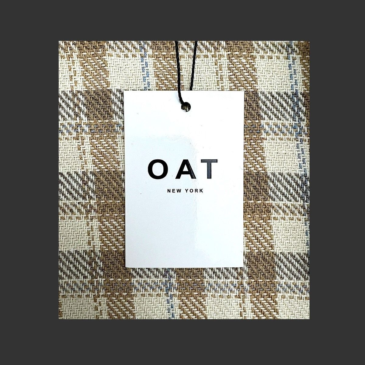 Other Oat NY Women’s Warm Plaid Pattern Tan White Shaket Sz L Size L / US 10 / IT 46 - 8 Thumbnail