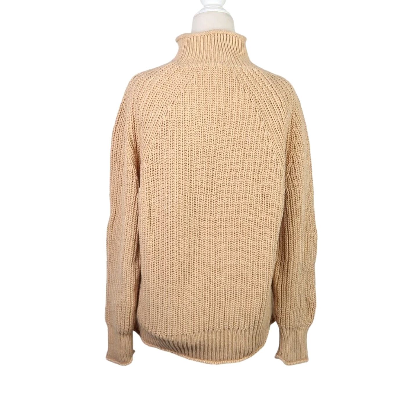 J.Crew J. Crew Sweater Shirt Womens Small Tan Cotton Mock Neck Chunky Knit Pullover Casual 100% Cotton Women’s Small Tan Mock Neck Knit Sweatshirt Size S / US 4 / IT 40 - 4 Thumbnail