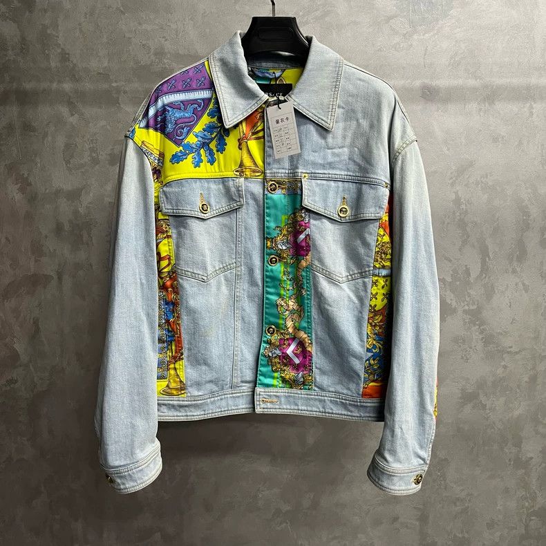 Versace Versace Stitched floral print single-breasted lapel denim Size M / US 6-8 / IT 42-44 - 1 Thumbnail