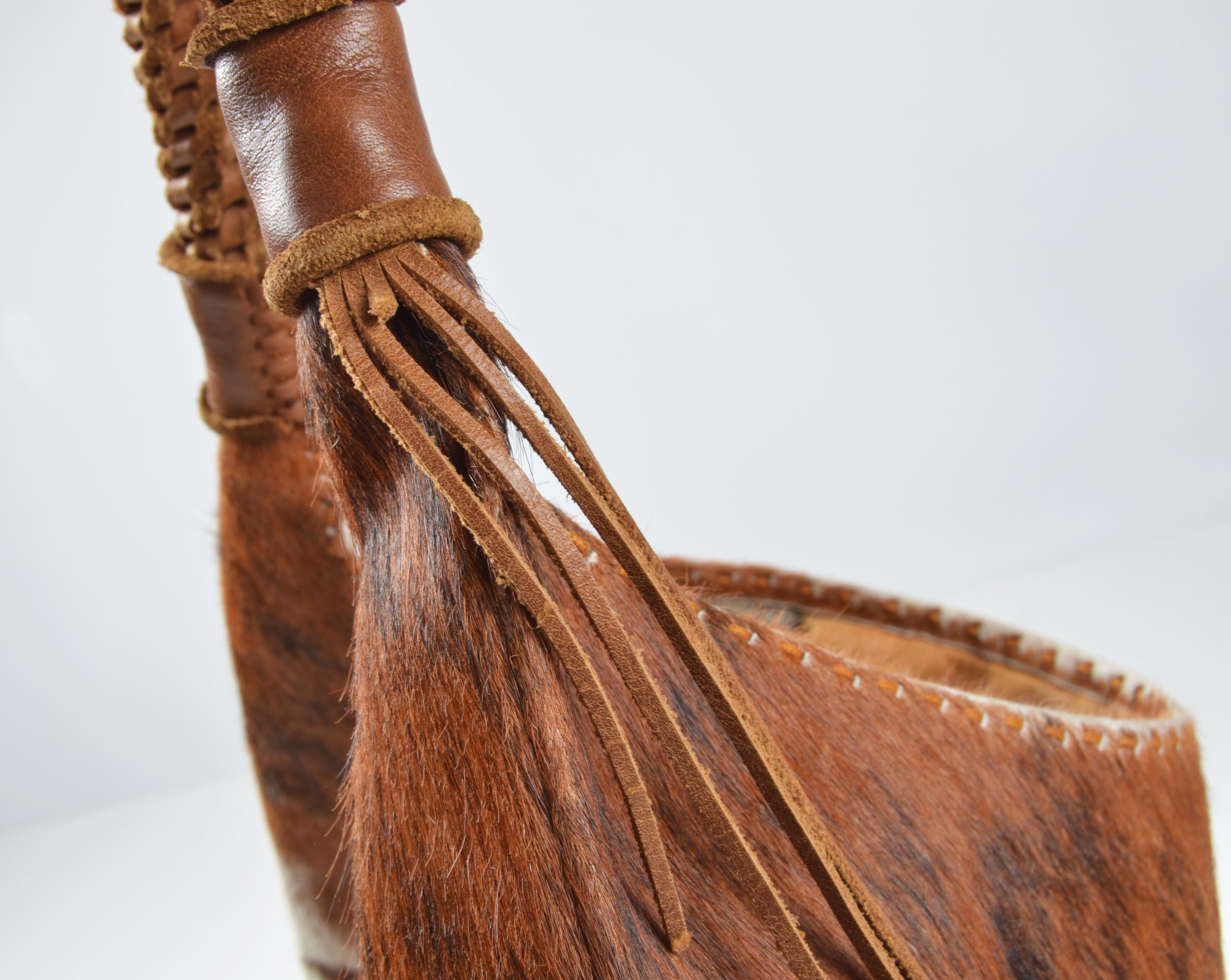 Vintage Vintage Guate Cowhide Hair On Hide Leather Western Hobo Bag Size ONE SIZE - 6 Thumbnail