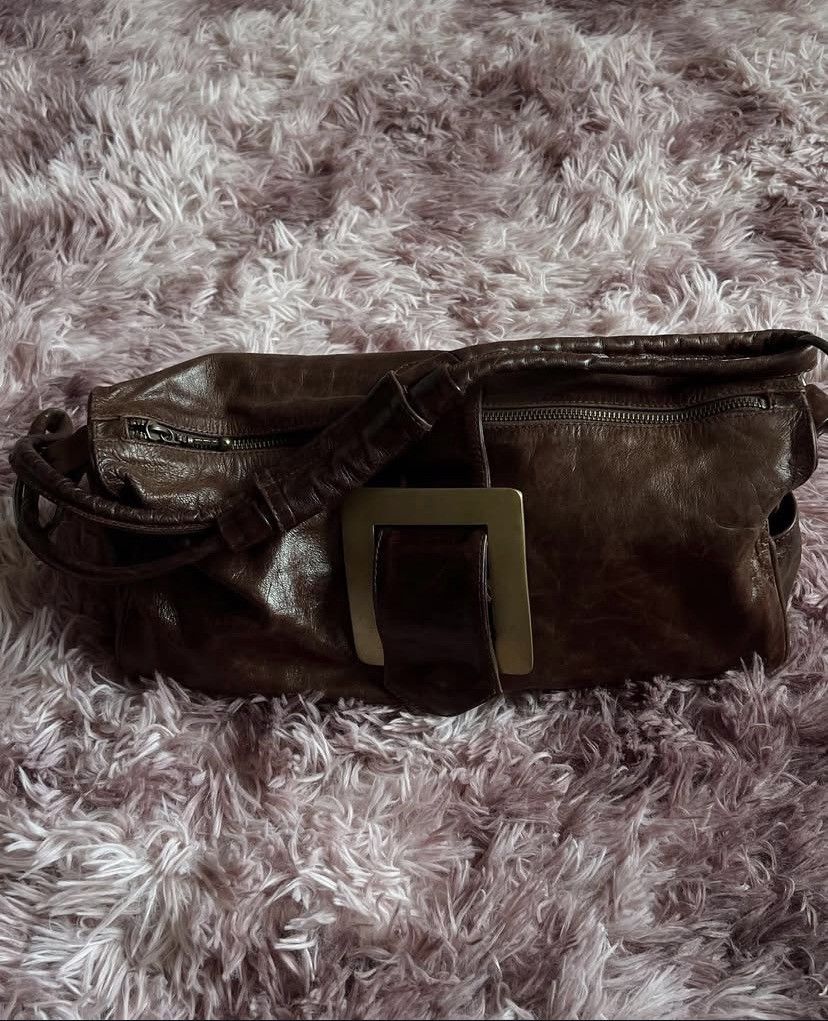 Vintage Vintage brown leather shoulder bag Size ONE SIZE - 4 Thumbnail
