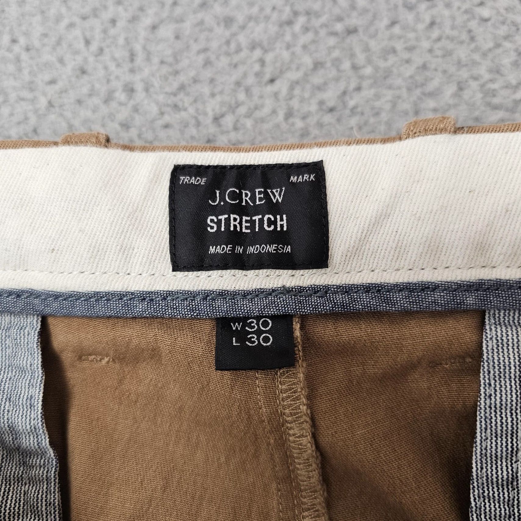 J.Crew J.CREW Pants Mens 30x30 Khaki Stretch Cotton Chinos Flat Front Casual Slim Fit Size US 30 / EU 46 - 3 Thumbnail