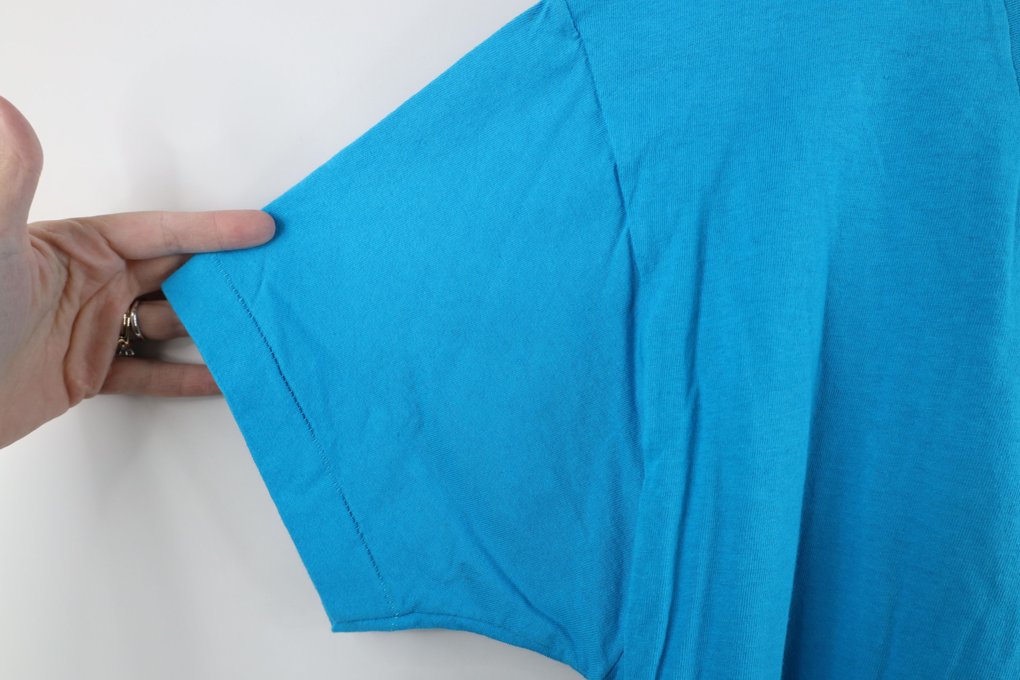 Vintage Vintage 90s Streetwear Blank Cotton Pocket T-Shirt Blue USA Size US L / EU 52-54 / 3 - 7 Thumbnail
