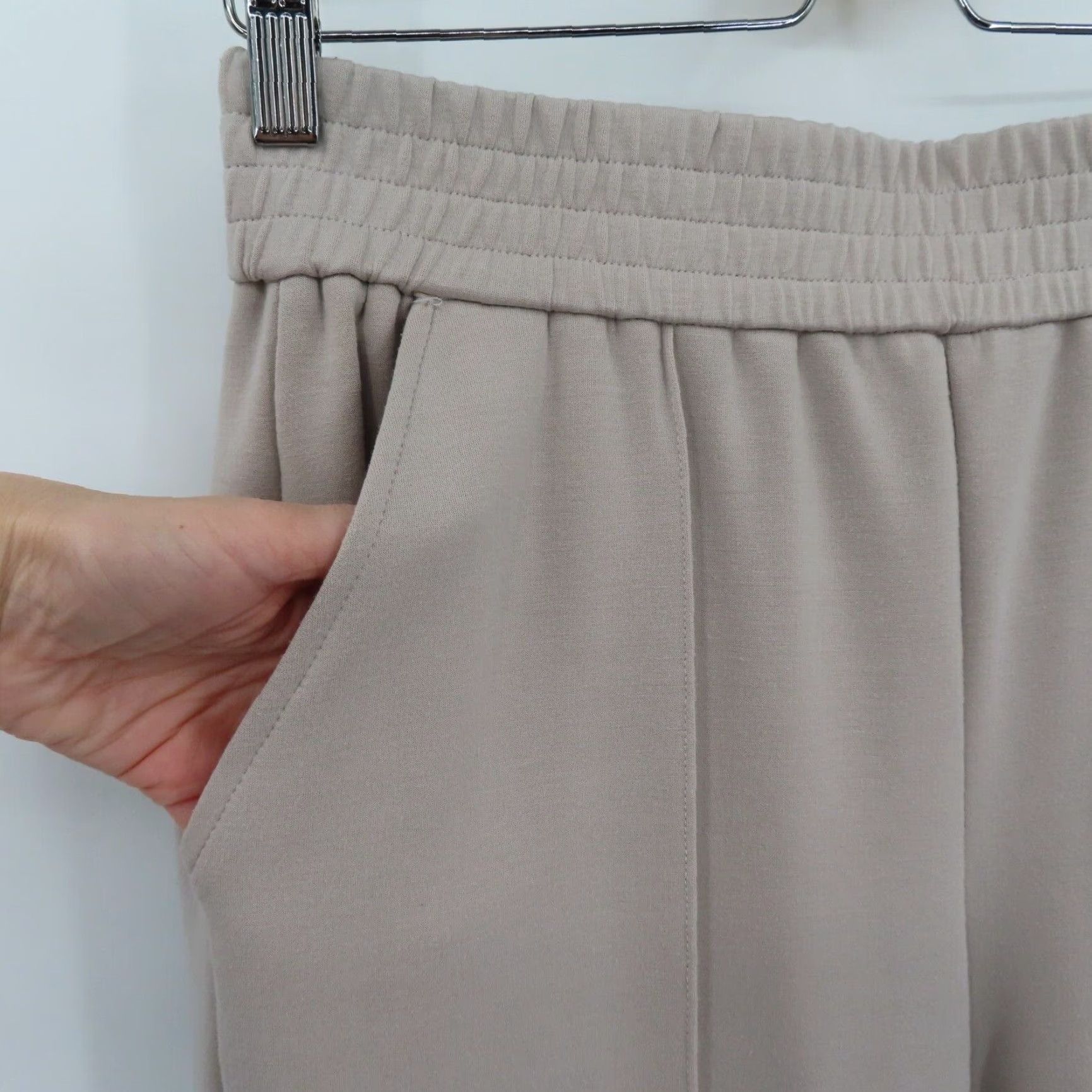 Vintage Mason DAmelie Pants Womens Medium Pull On Stretch Waistband Beige Pleated Front Size 32" / US 10 / IT 46 - 3 Thumbnail