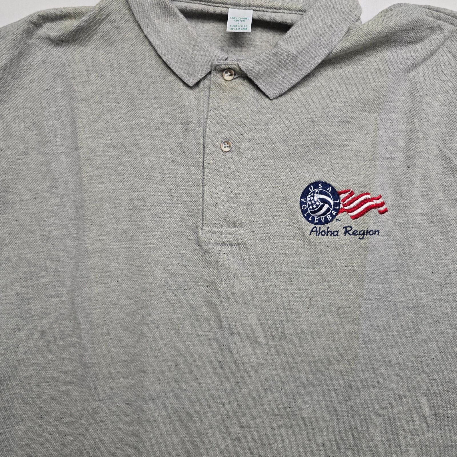 Vintage Vintage Hawaii USA Volleyball Polo Aloha Region L Gray Shirt Size US L / EU 52-54 / 3 - 3 Thumbnail