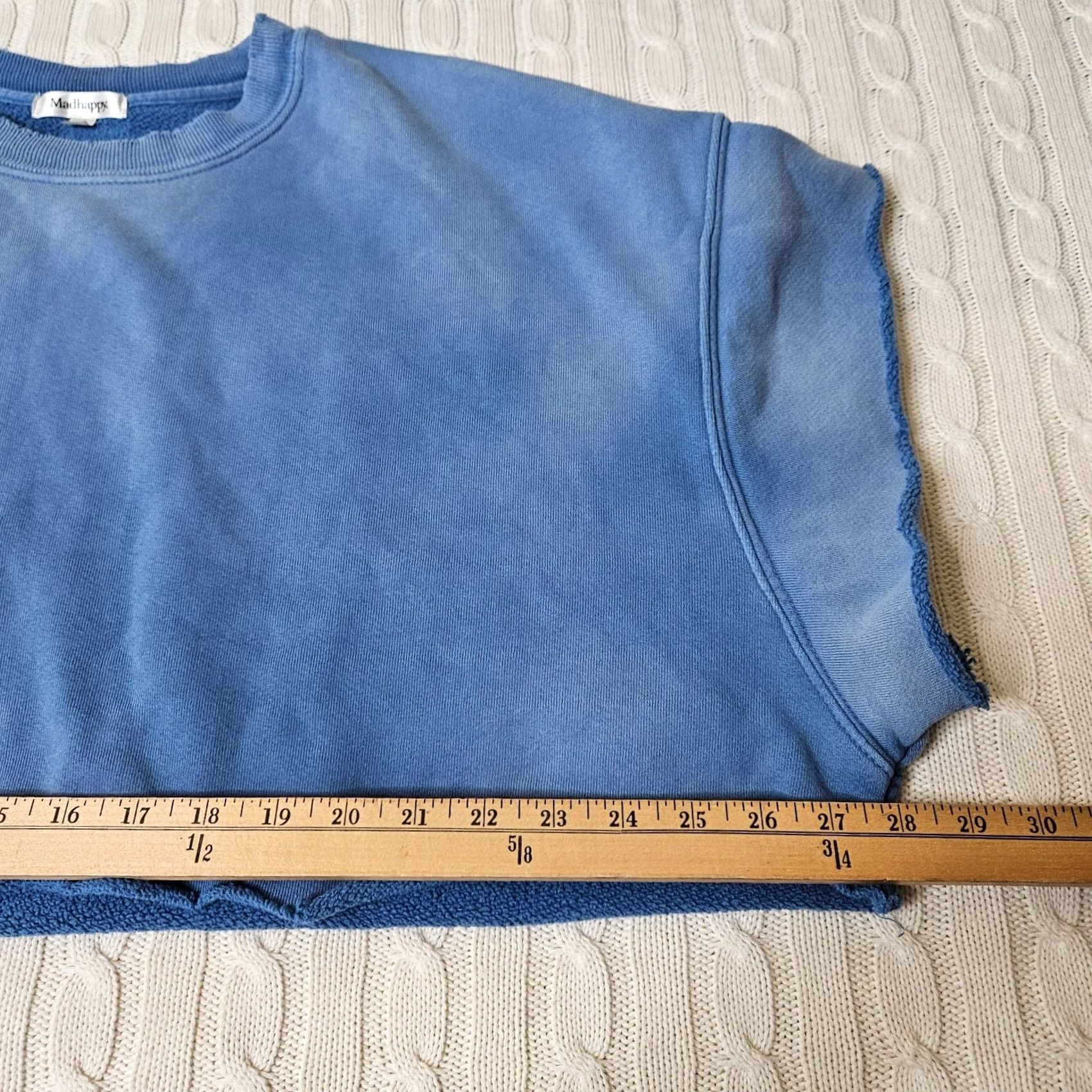 Madhappy MADHAPPY Women's Blue Acid Wash Cropped Sweatshirt Top Regular Size L Size L / US 10 / IT 46 - 4 Thumbnail