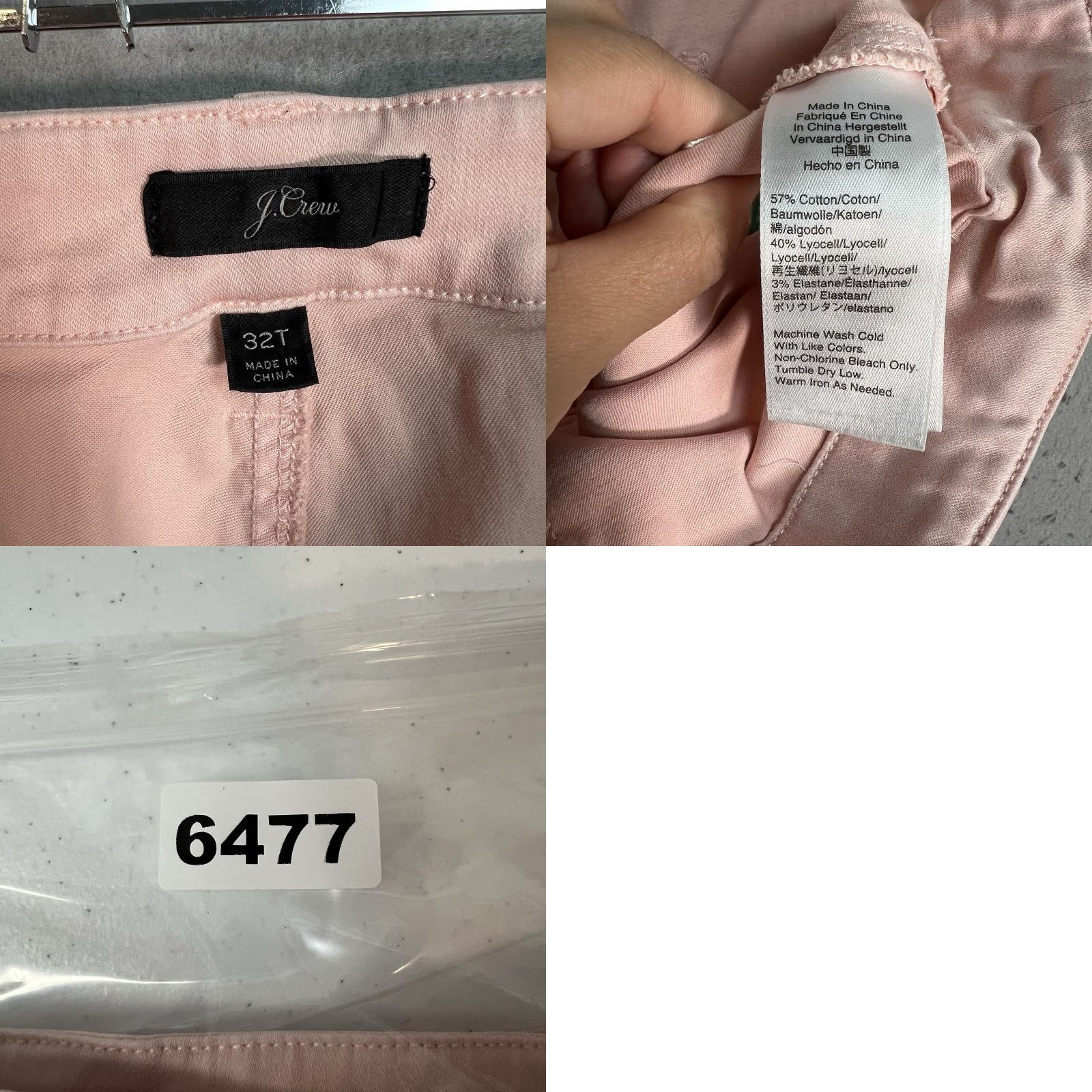 J.Crew VINTAGE J.CREW Chino Pants Womens 32T Pink Skinny Fit Cotton Blend Flat Front Slim Inseam 31 in Mens Girls Size 24" / US 00 / IT 34 - 8 Thumbnail