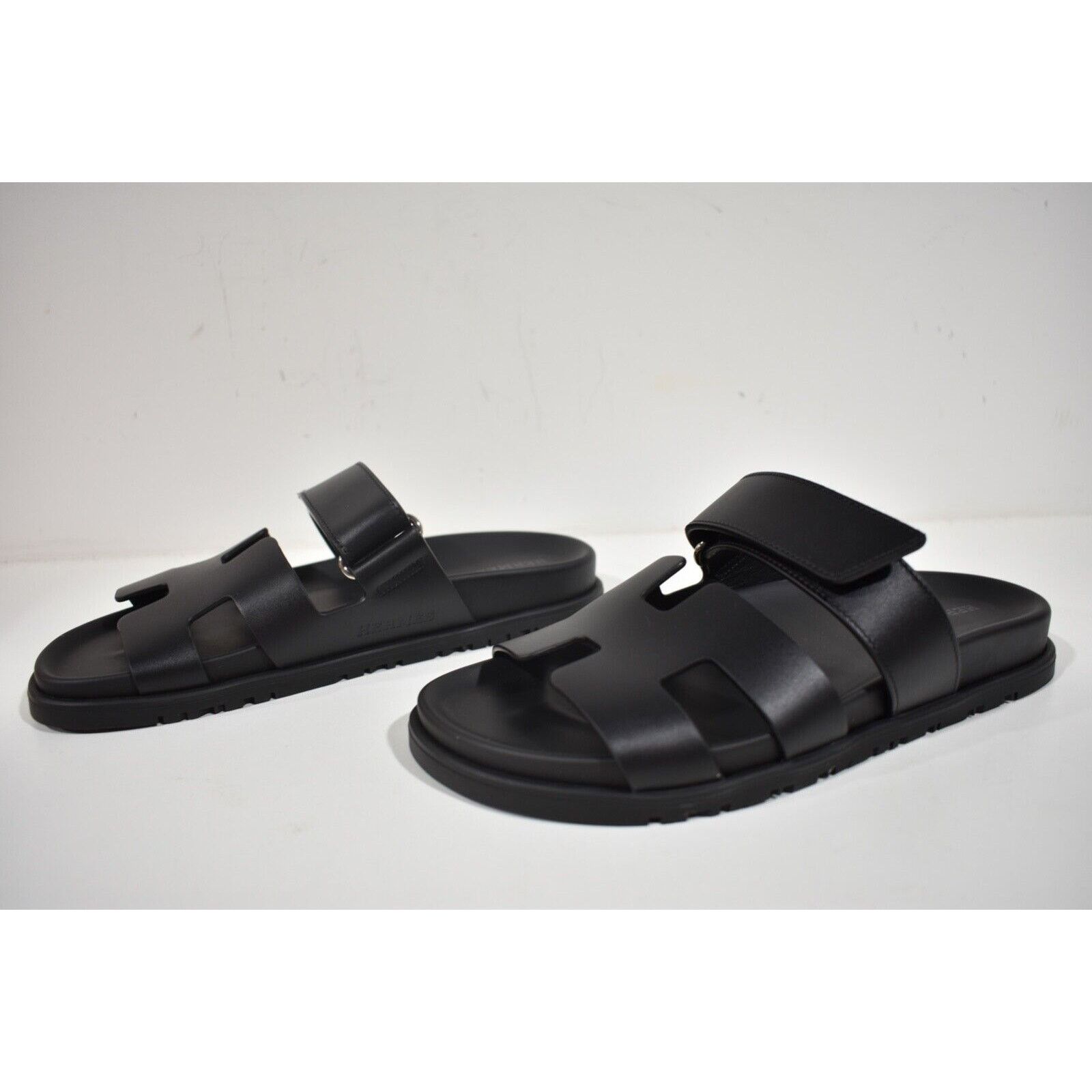 Hermes Hermes Chypre Sandal Black Calfskin Leather H Logo Strap Size US 12 / IT 42 - 9 Thumbnail