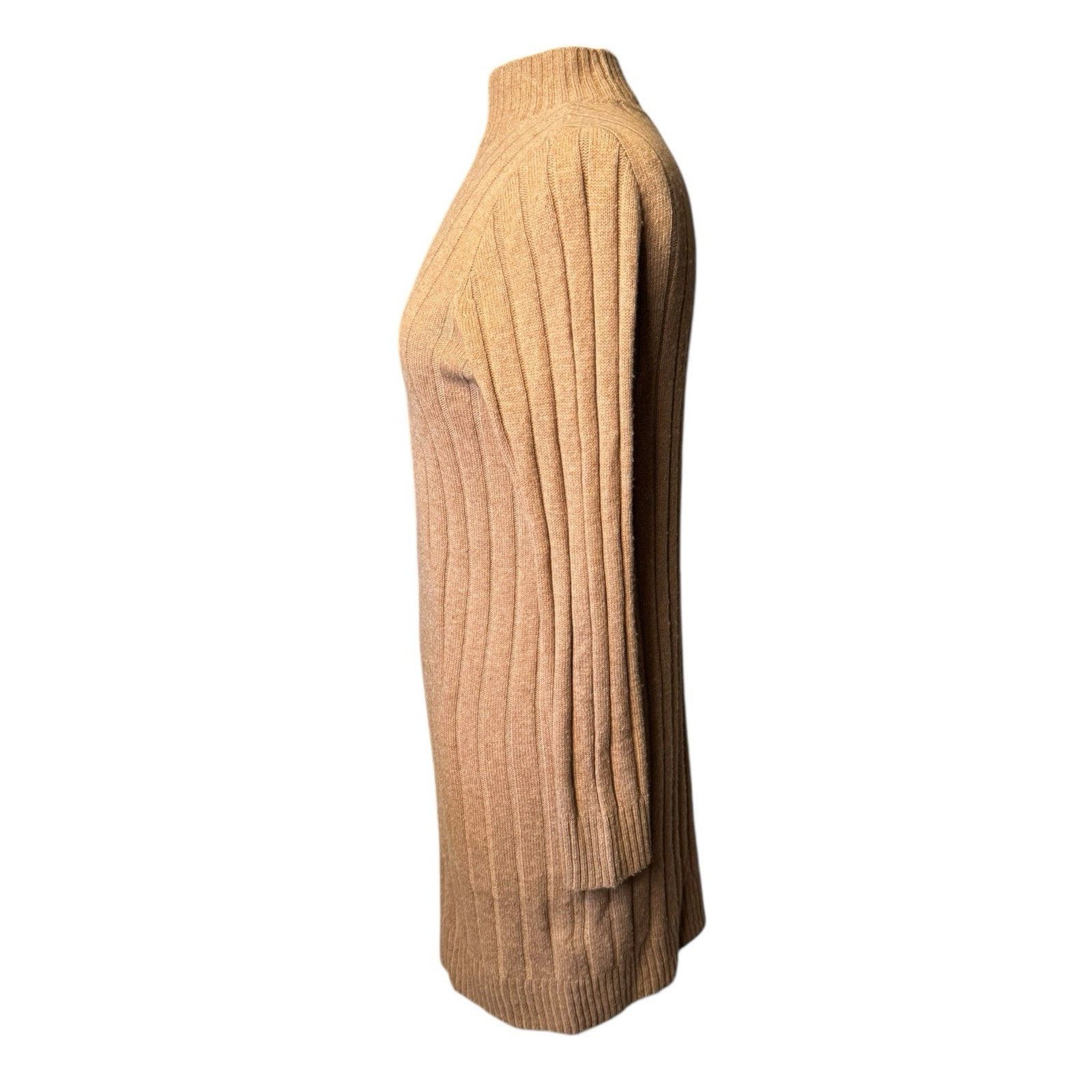 Madewell Madewell NEW Sweater Dress Small Camel Knit Ribbed Mock Neck Size S / US 4 / IT 40 - 3 Thumbnail