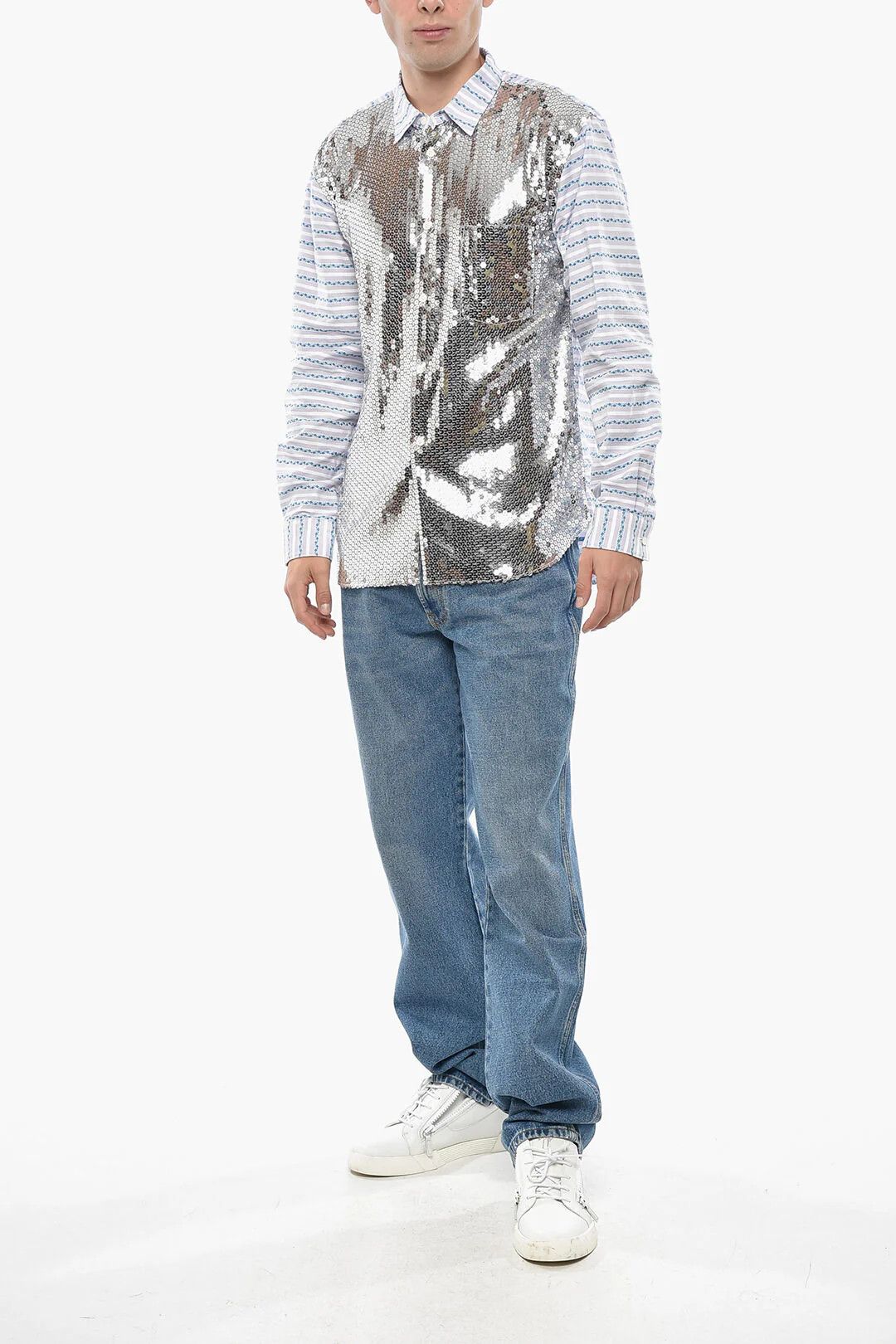 Comme des Garcons og1mm0326 Striped Jacquard Shirt in Multicolor Size US L / EU 52-54 / 3 - 4 Thumbnail