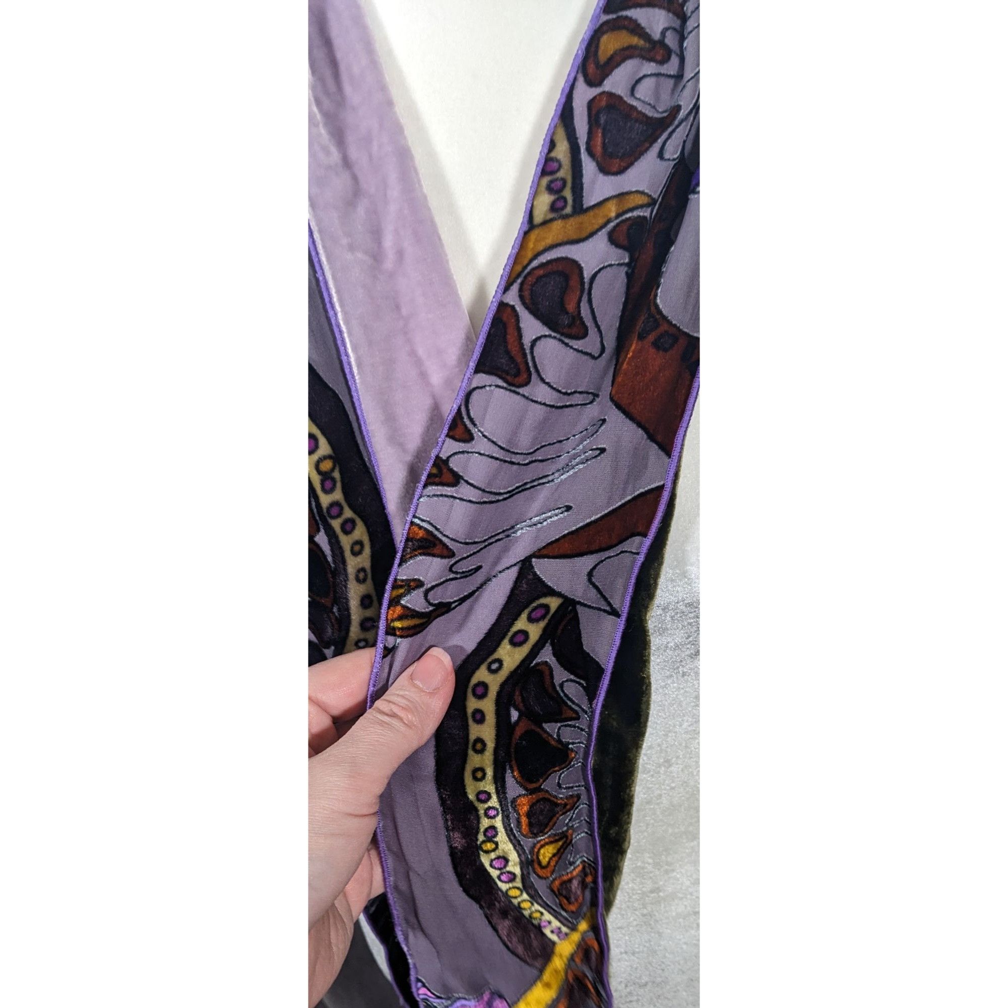 Other Abstract Purple Butterfly Burnt Velvet Tube Scarf Size ONE SIZE - 10 Thumbnail