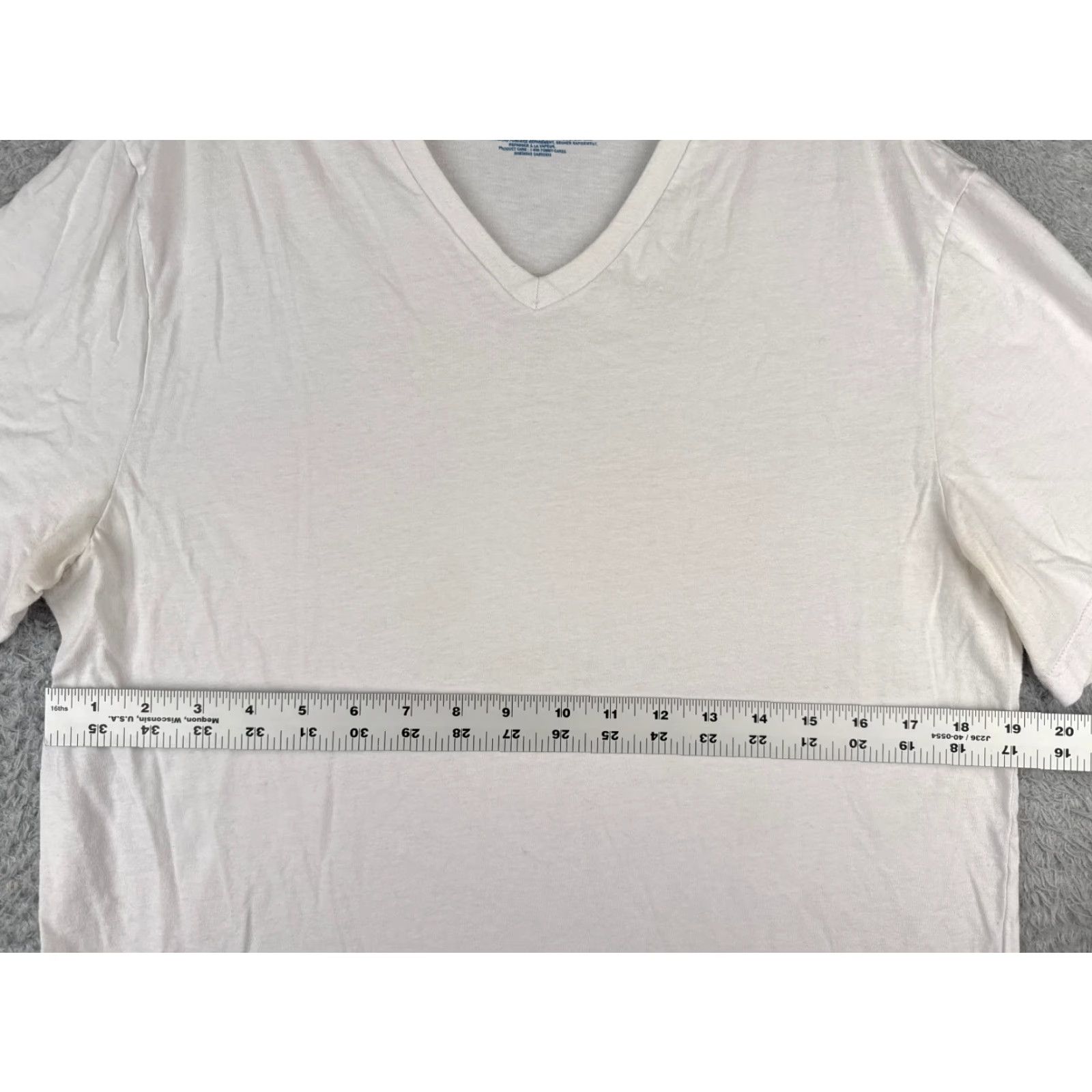 Tommy Hilfiger Tommy Hilfiger Men's Shirt Adult Large White Short Sleeve V-Neck Cotton Logo Casual Size US L / EU 52-54 / 3 - 7 Thumbnail