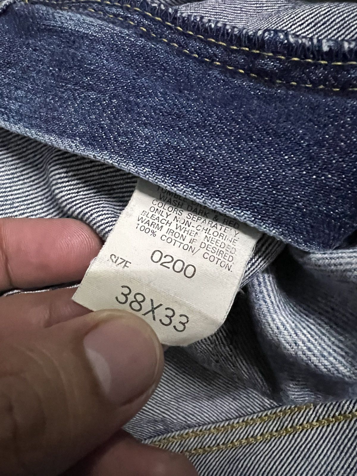 Lee 🌈80s Lee Riders Baggy Distress Zipper Jean Size US 35 - 19 Thumbnail