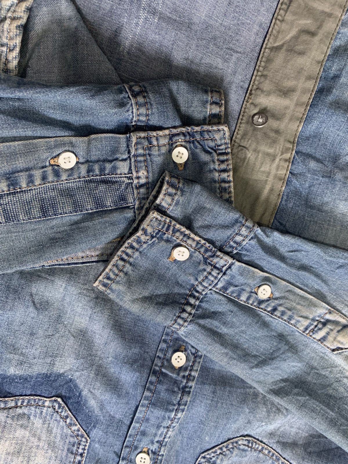 The 1975 The 1975 Distressed Denim Long Shirt by Zara Size US S / EU 44-46 / 1 - 7 Thumbnail