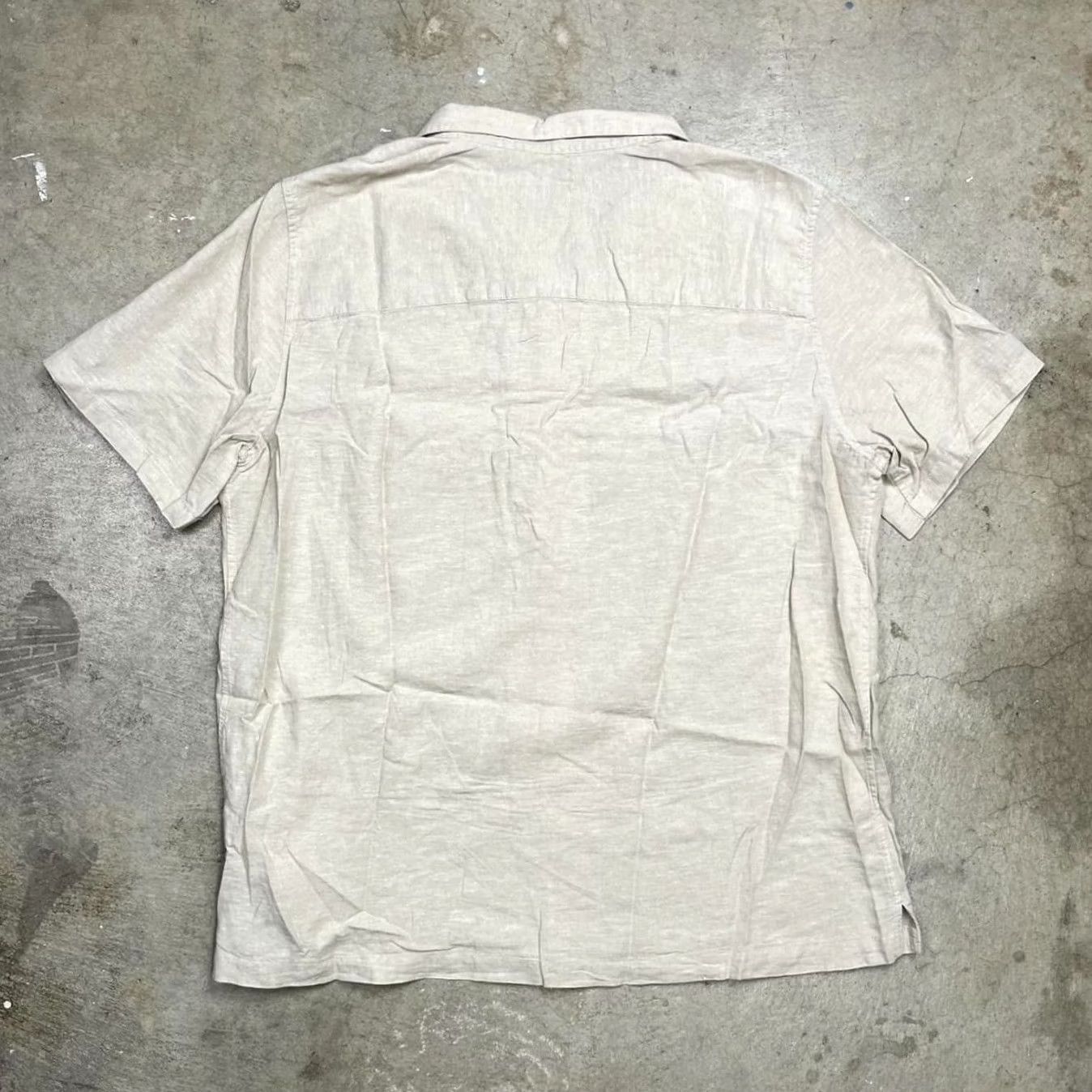 Gap NWT Gap Linen Camp Collar Beige Mens XL Short Sleeve Button Shirt Old Money Style Size US XL / EU 56 / 4 - 3 Thumbnail