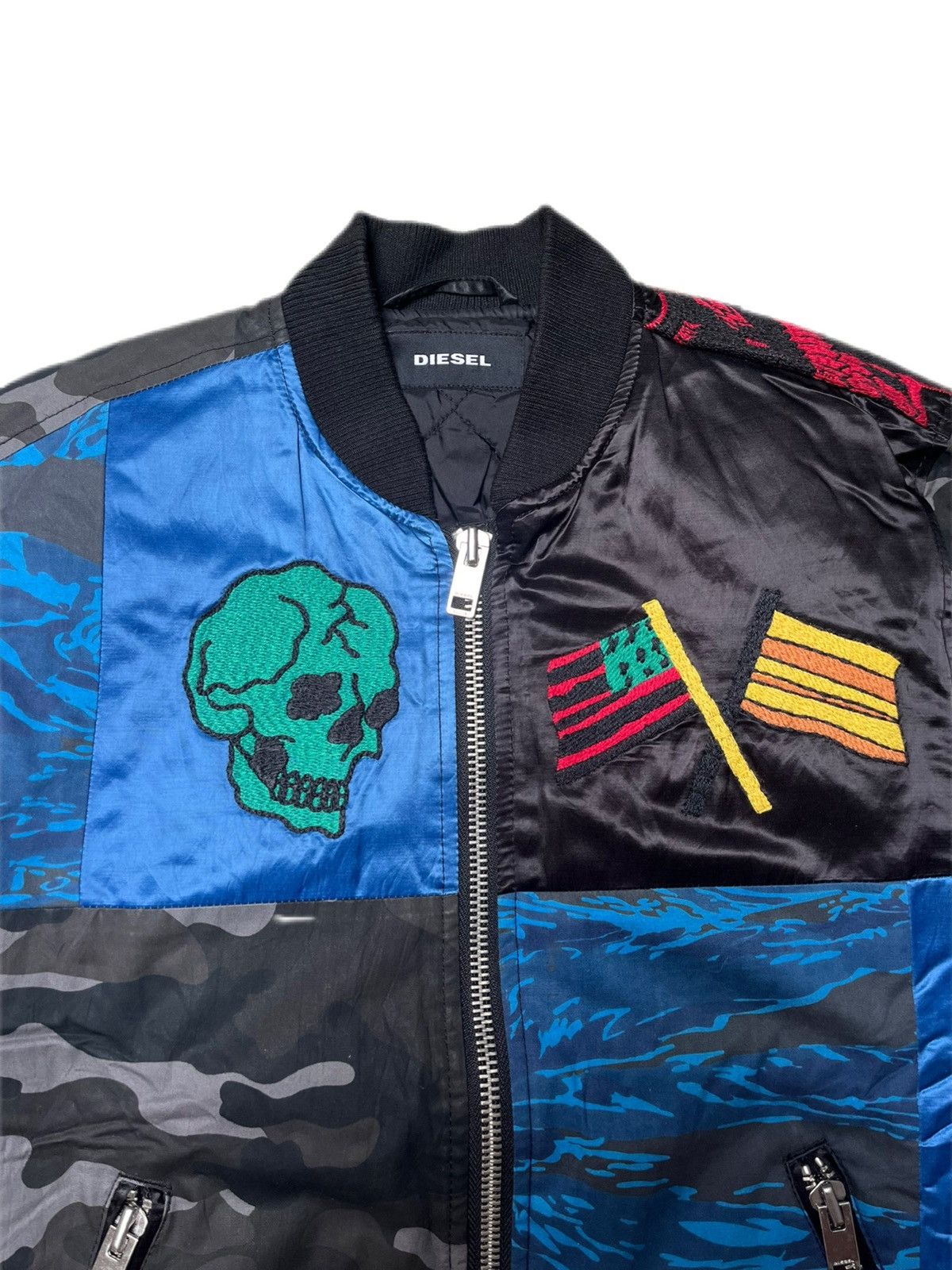 Diesel Rare 00s Diesel Patchworked J-Kit Bomber Jacket Size US S / EU 44-46 / 1 - 2 Thumbnail