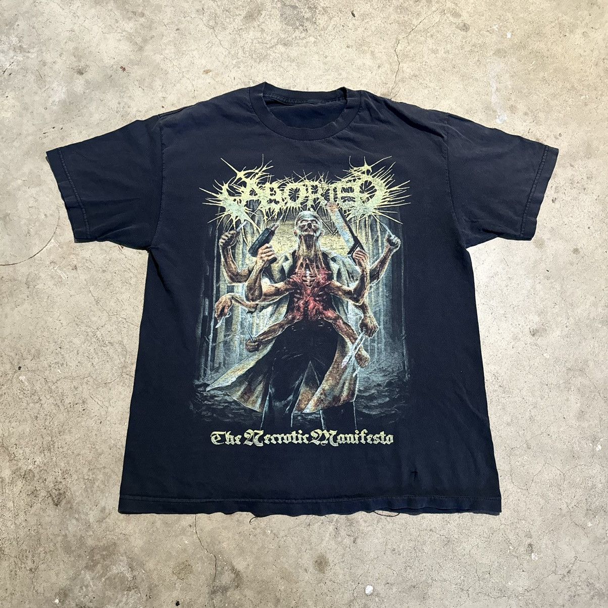 Band Tees × Vintage VINTAGE ABORTED NECROTIC MANIFESTO TEE! Size US L / EU 52-54 / 3 - 4 Thumbnail
