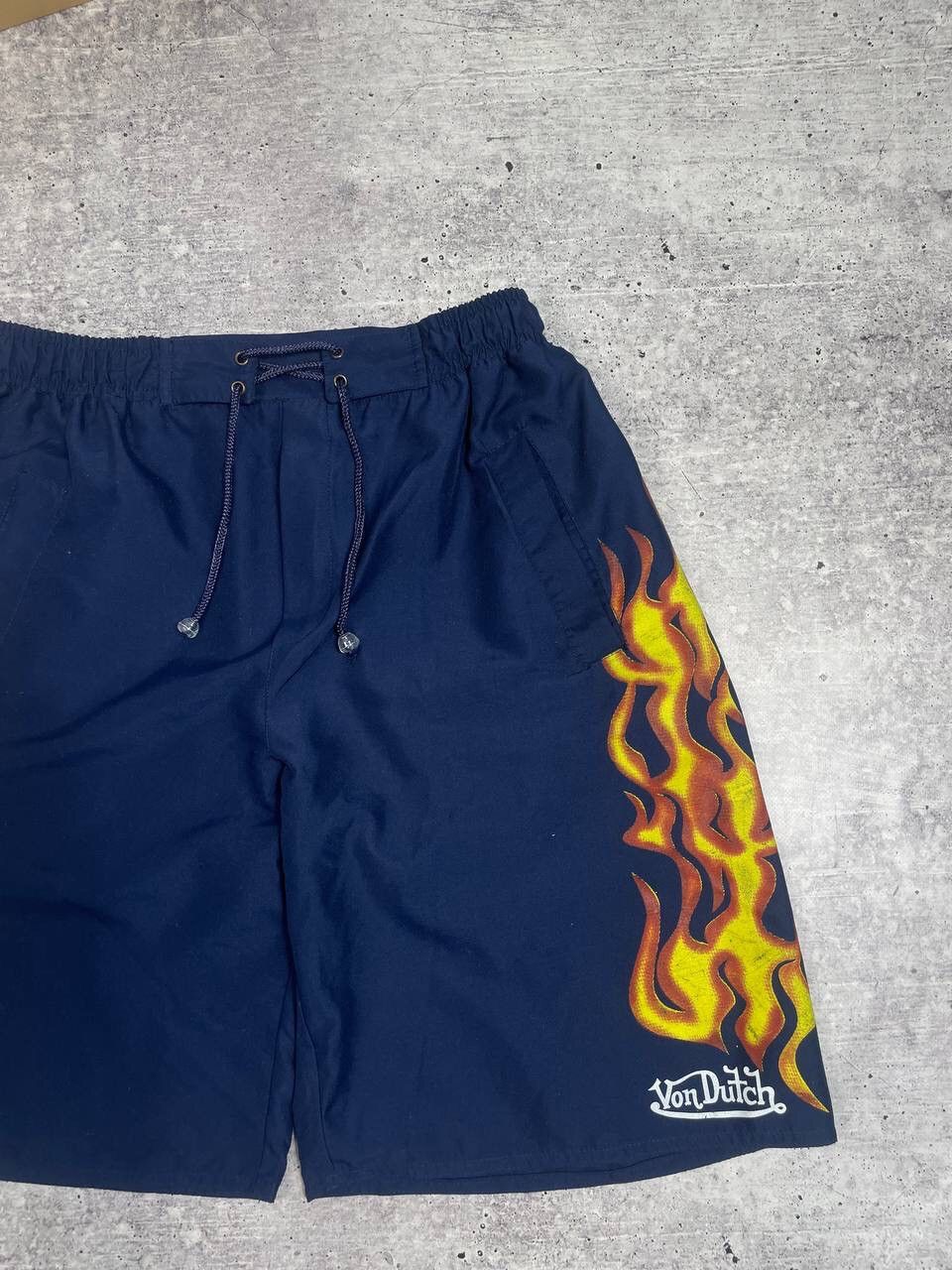 Von Dutch Vintage Crazy Von Dutch Flame Fire Logo Shorts Y2K Size US 30 / EU 46 - 3 Thumbnail