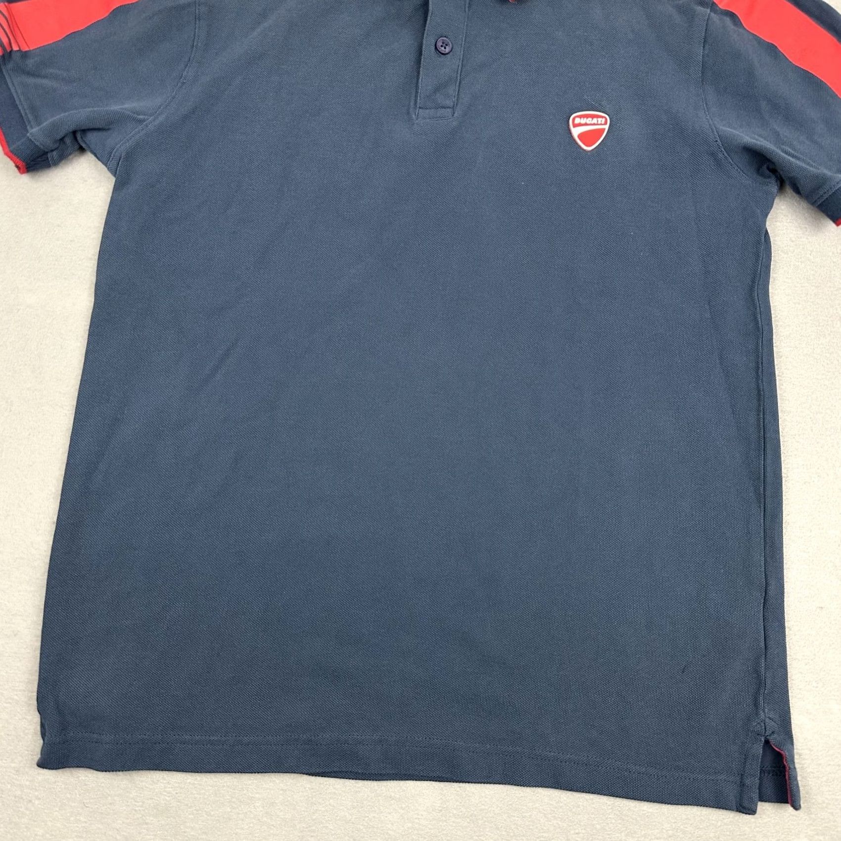 Vintage Ducati Polo Shirt Mens Small Blue Solid Logo Embroidered Short Sleeve Button Collar Polo Shirt Racing Motorcycle 90s? Size US S / EU 44-46 / 1 - 3 Thumbnail
