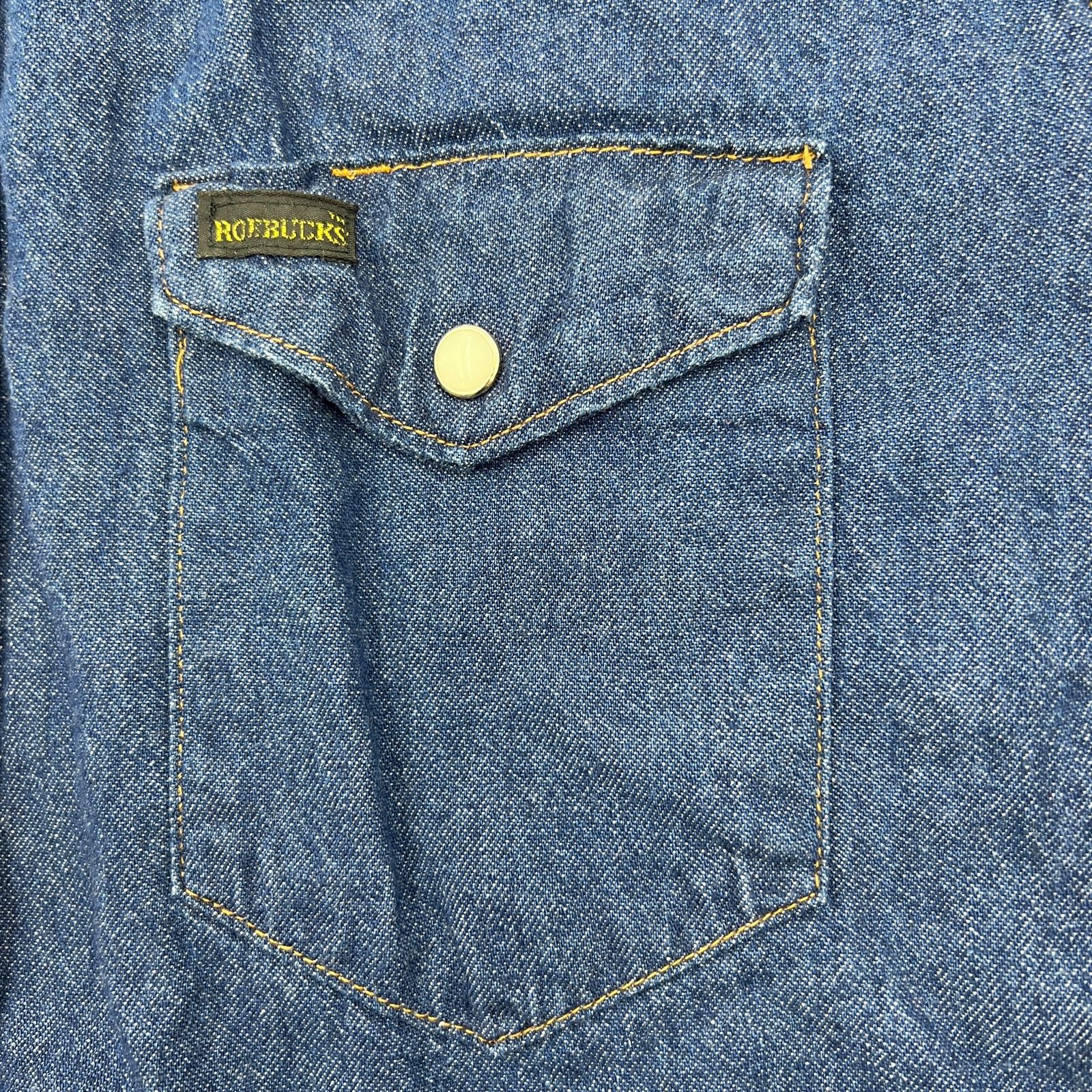 Sears × Vintage Vintage Roebucks Denim Pearl Snap Shirt Size US L / EU 52-54 / 3 - 5 Thumbnail